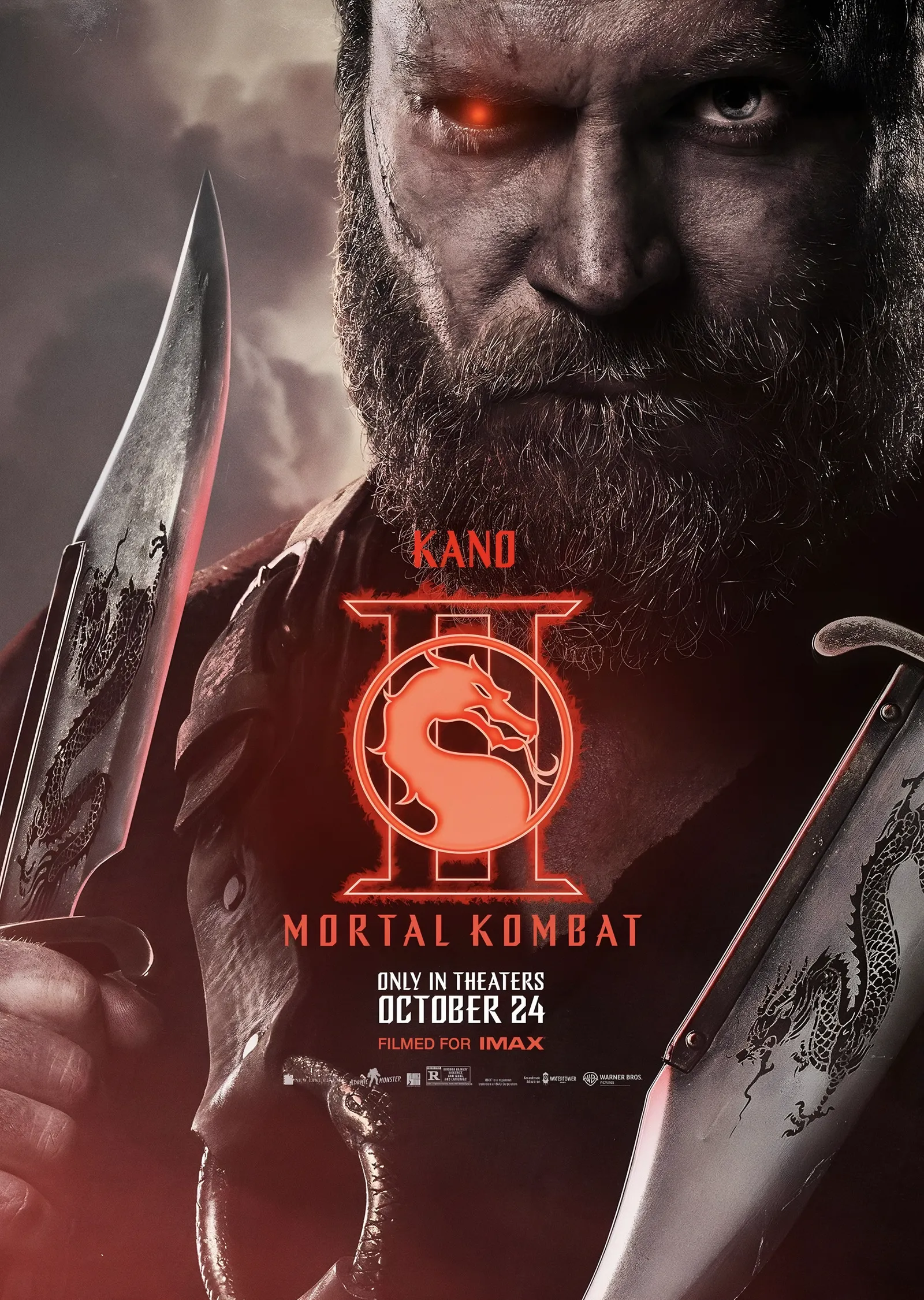 Mortal Kombat II Kano metal tablo