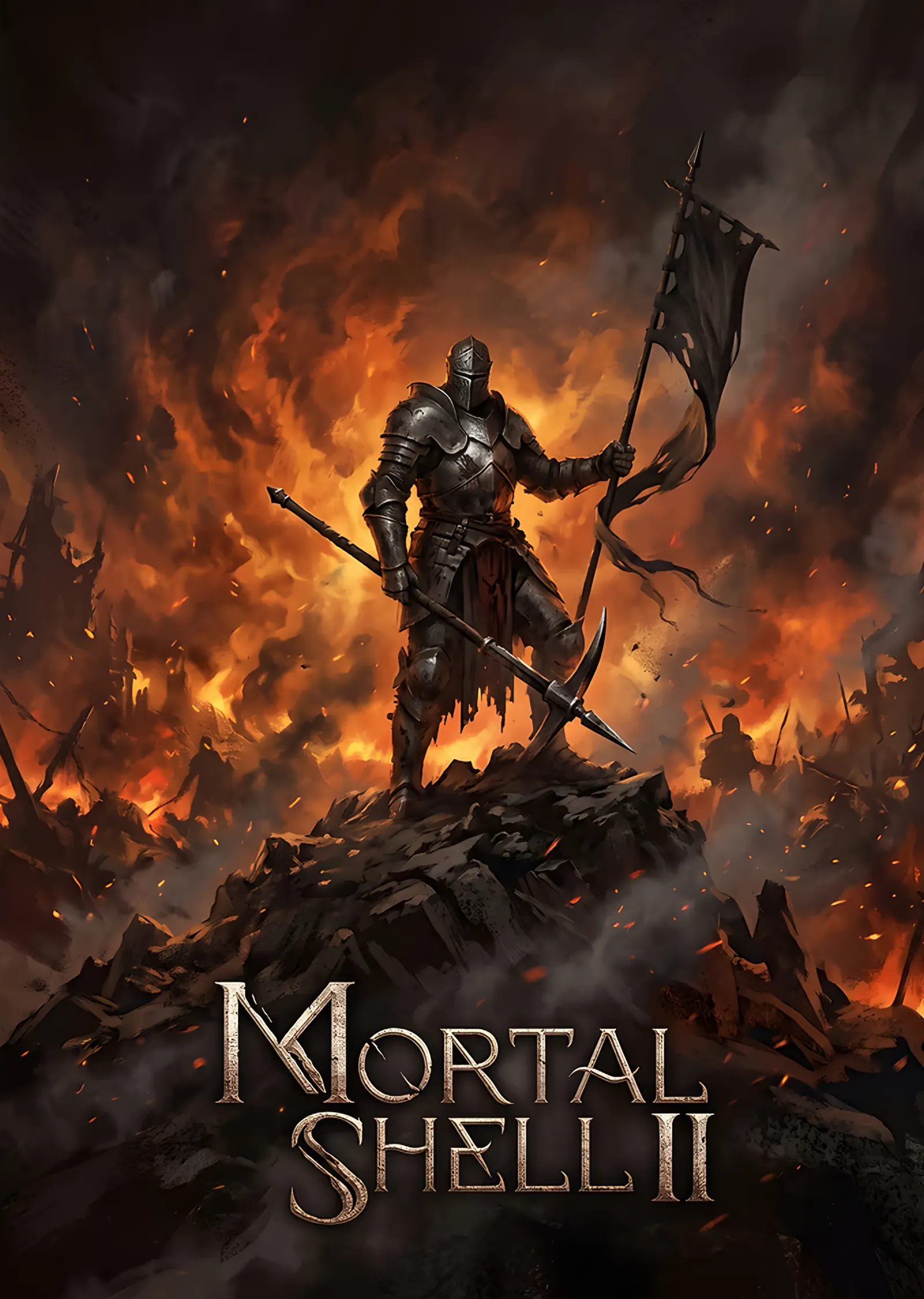 Mortal Shell II: Alevli Tepede Sancaklı Şövalye metal tablo