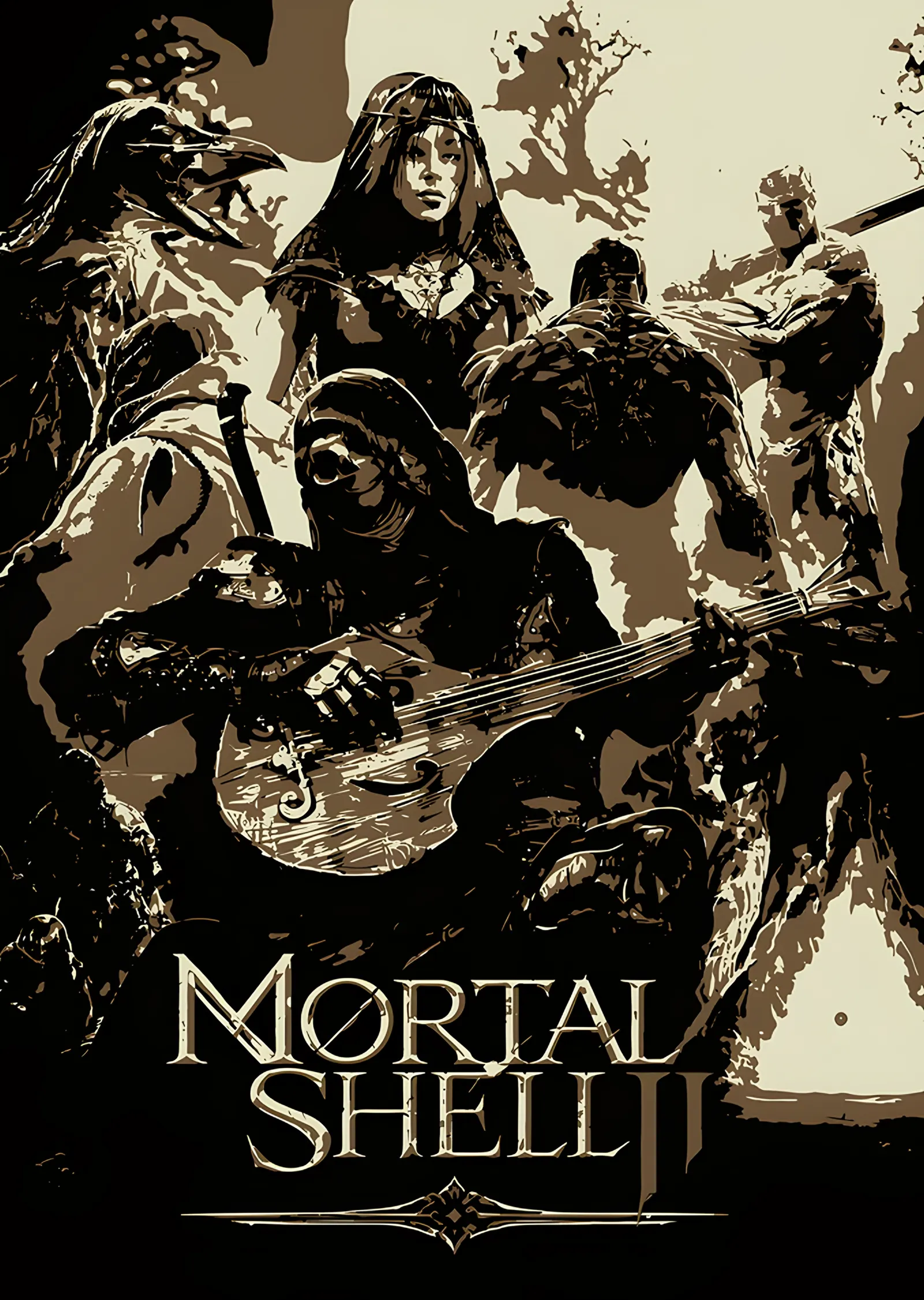 Mortal Shell II: Krem Zeminde Savaşçı Yığını metal tablo