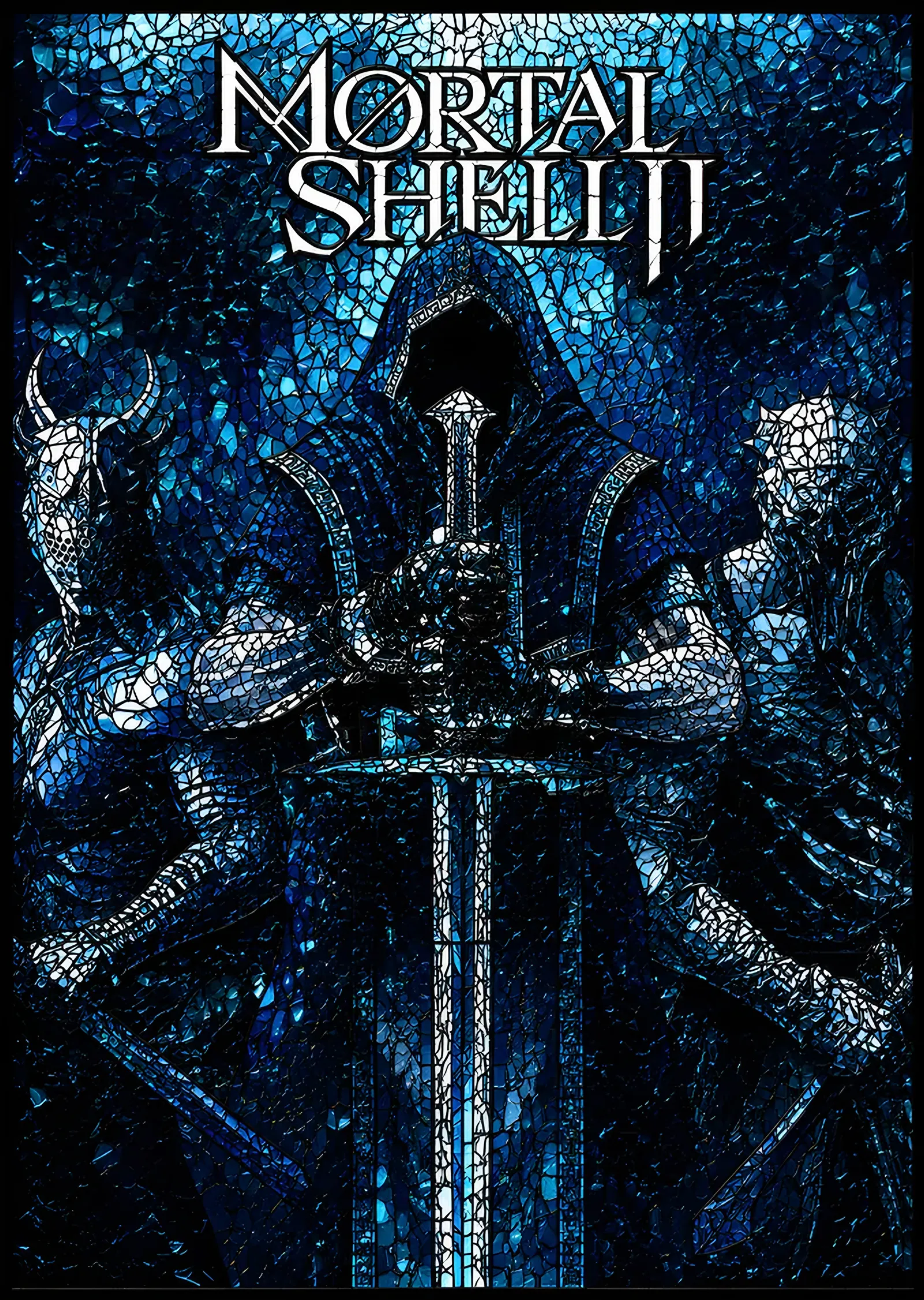 Mortal Shell II: Mavi Vitray Savaşçı metal tablo
