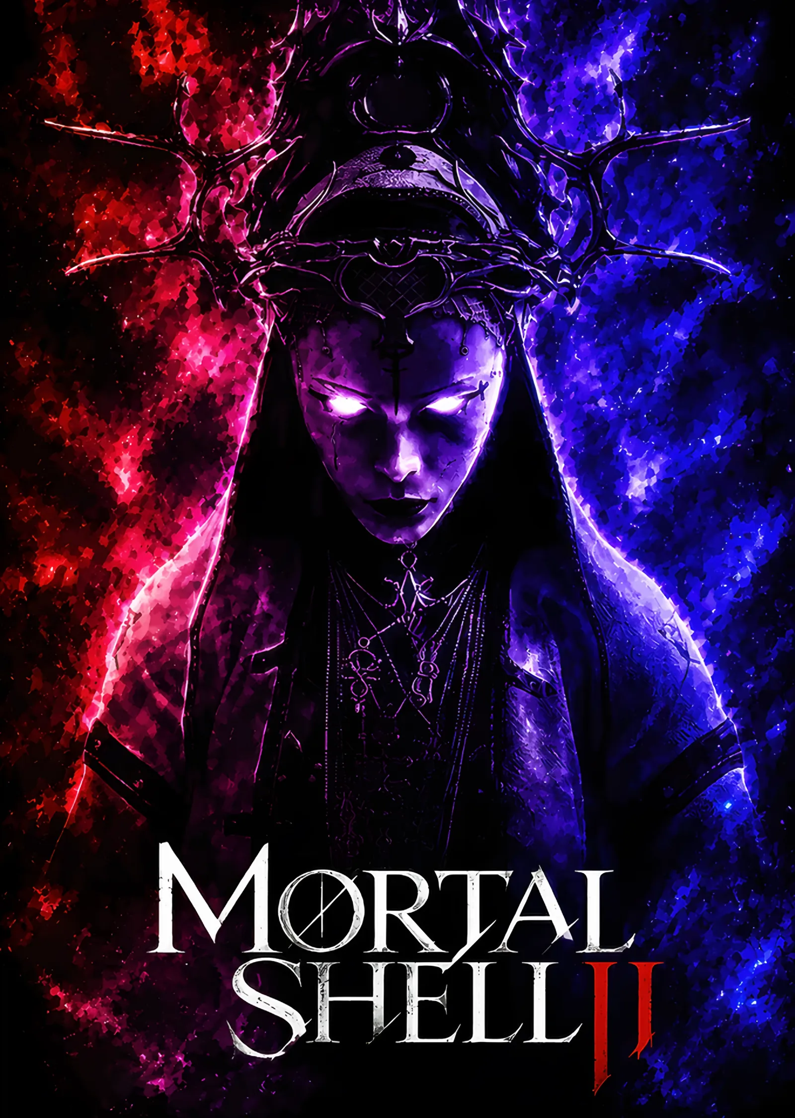 Mortal Shell II: Mor Nebulada Taçlı Yüz metal tablo