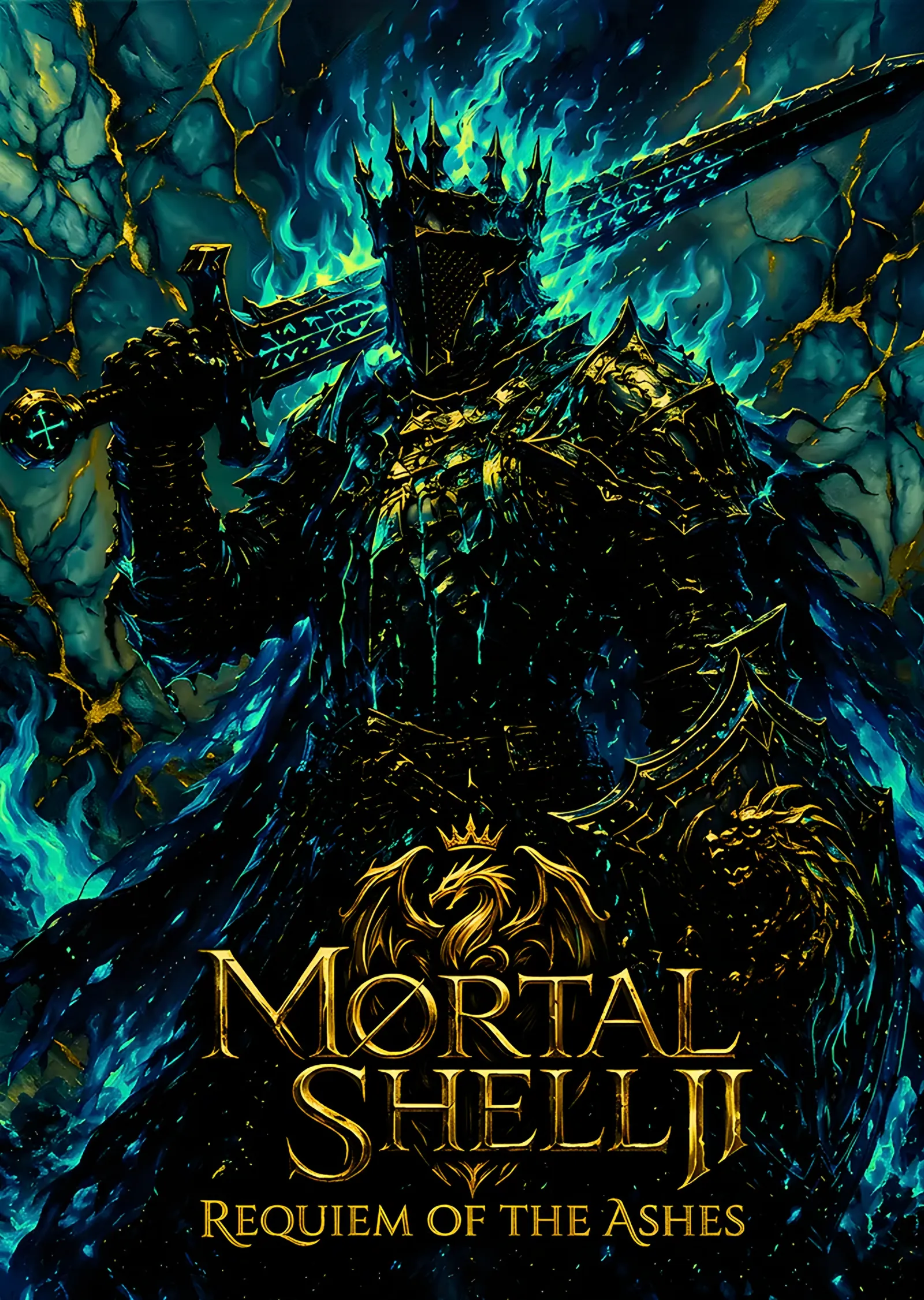 Mortal Shell II: Yeşil Alevde Taçlı Kral metal tablo