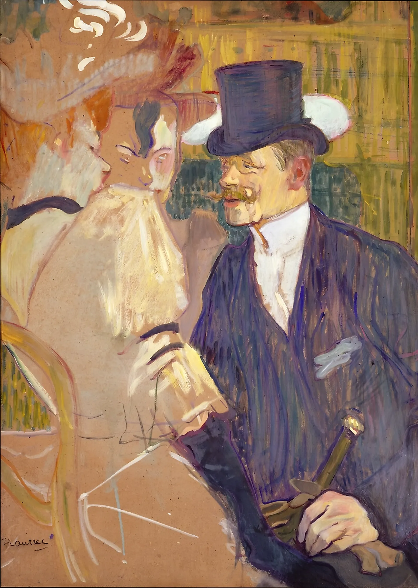 Moulin Rouge'da İngiliz 1892 - Henri de Toulouse-Lautrec metal tablo