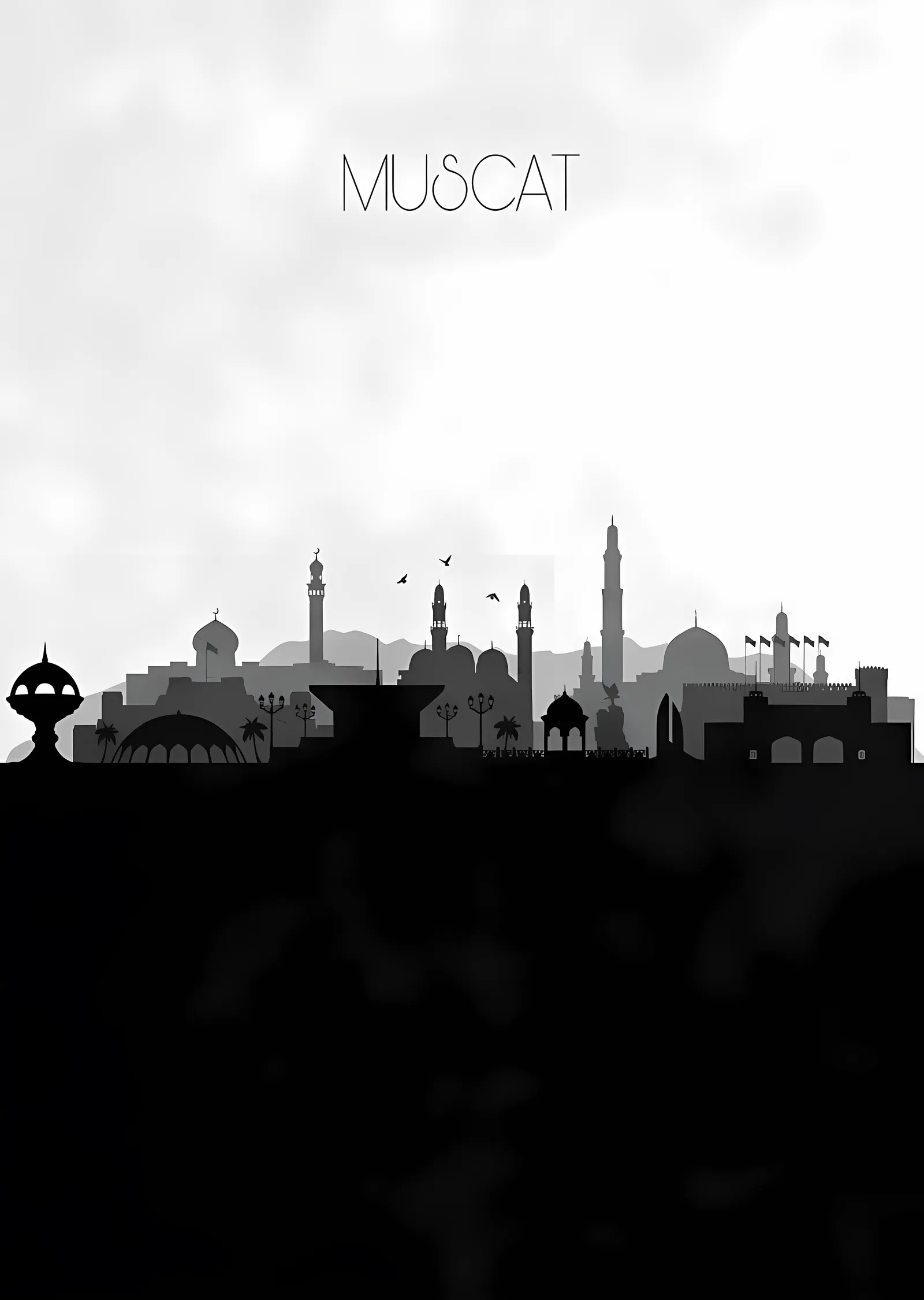 Maskat Silueti metal tablo