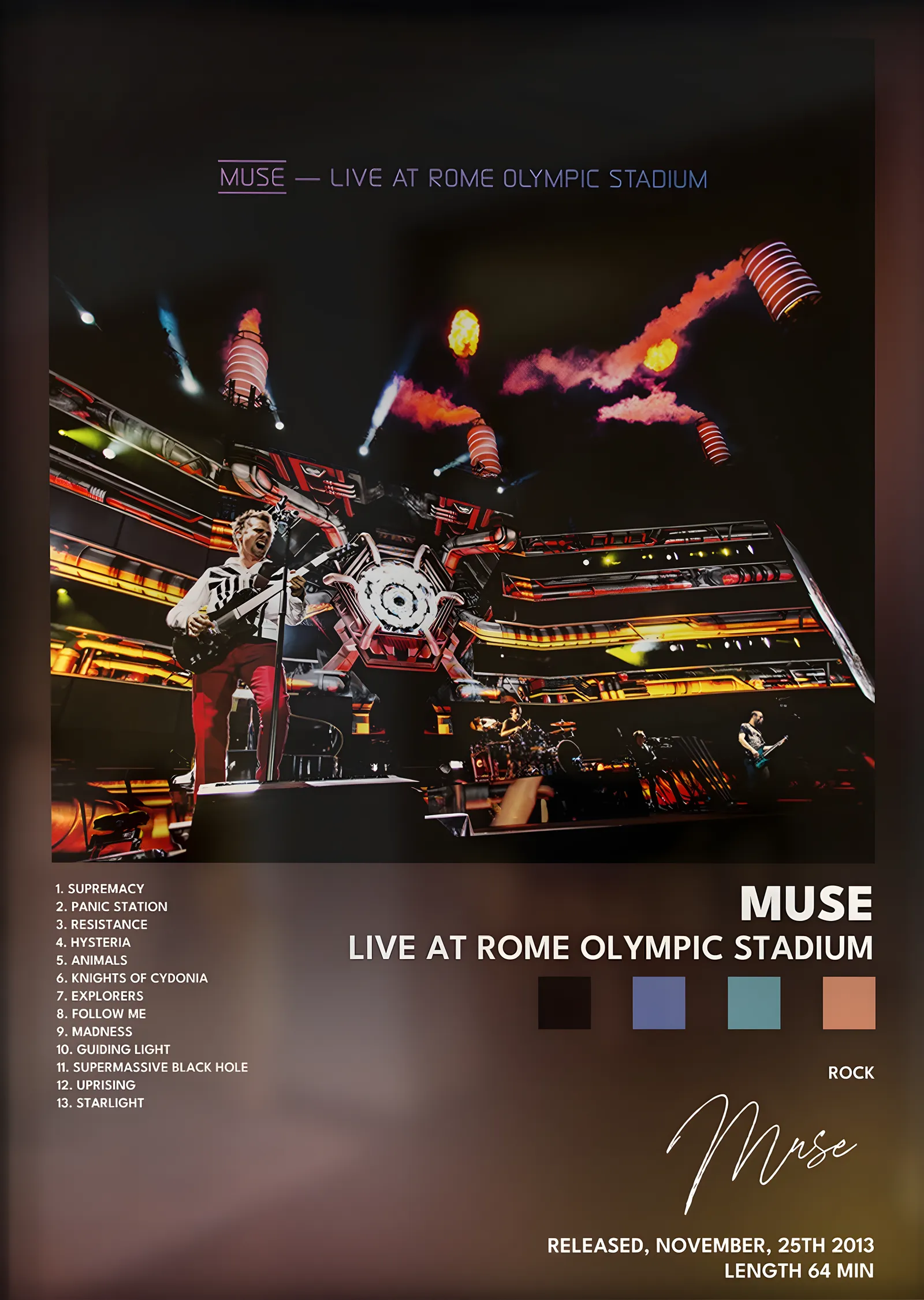 Muse: Live at Rome Olympic Stadium metal tablo