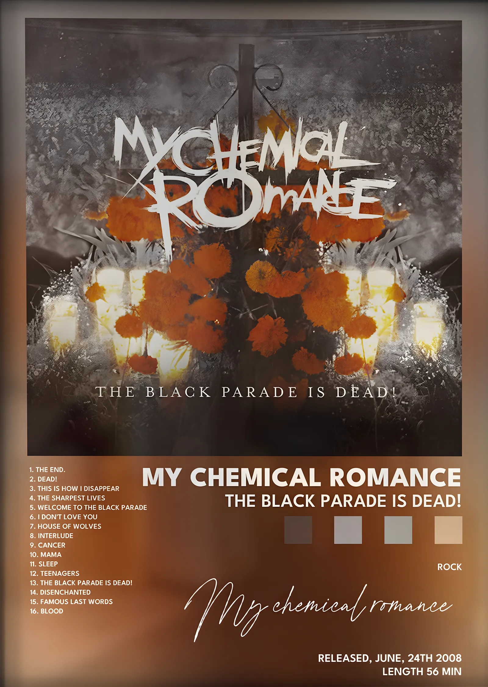 My Chemical Romance: The Black Parade Is Dead! metal tablo