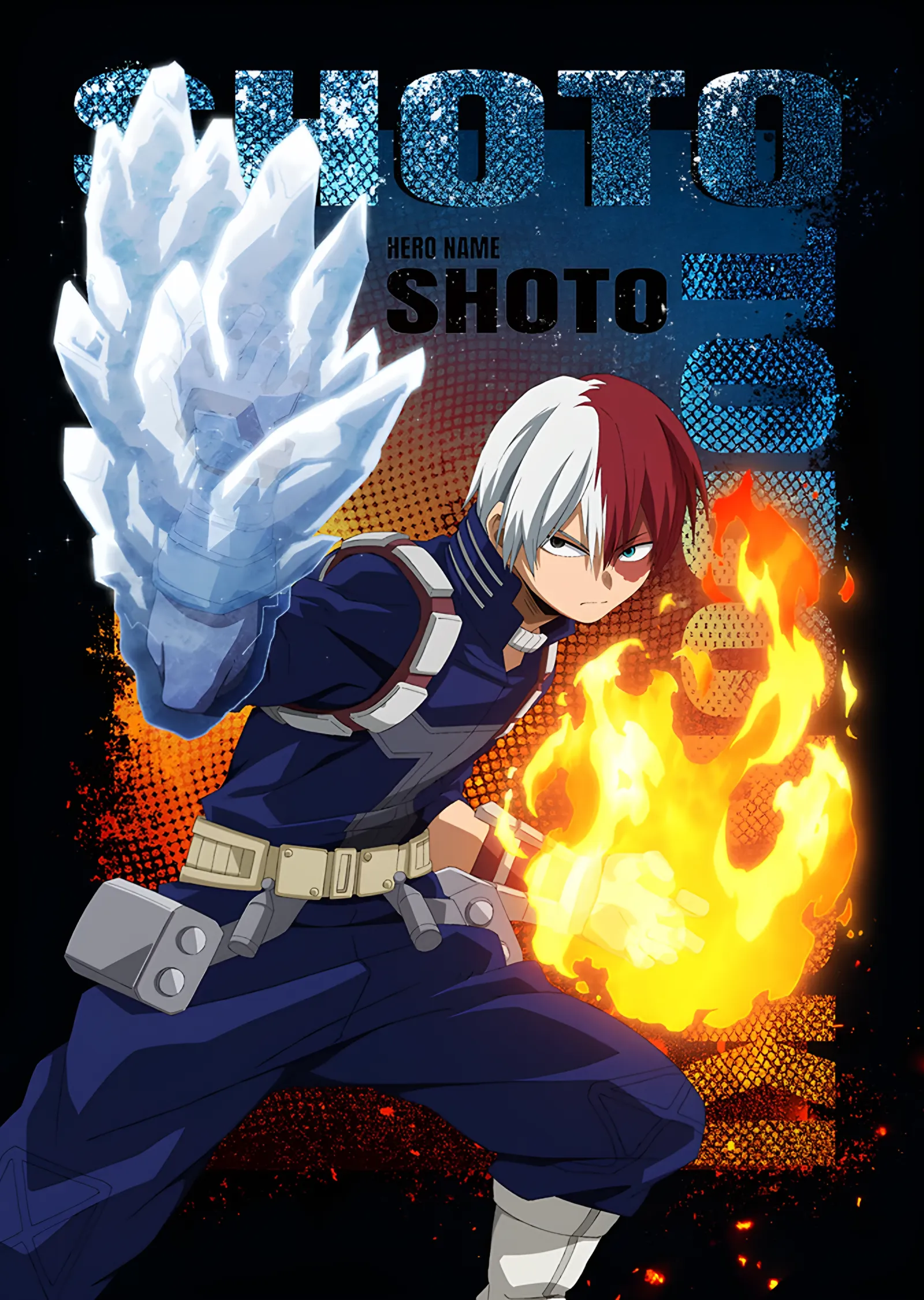 My Hero Academia: Buz ve Ateşle Shoto Todoroki metal tablo