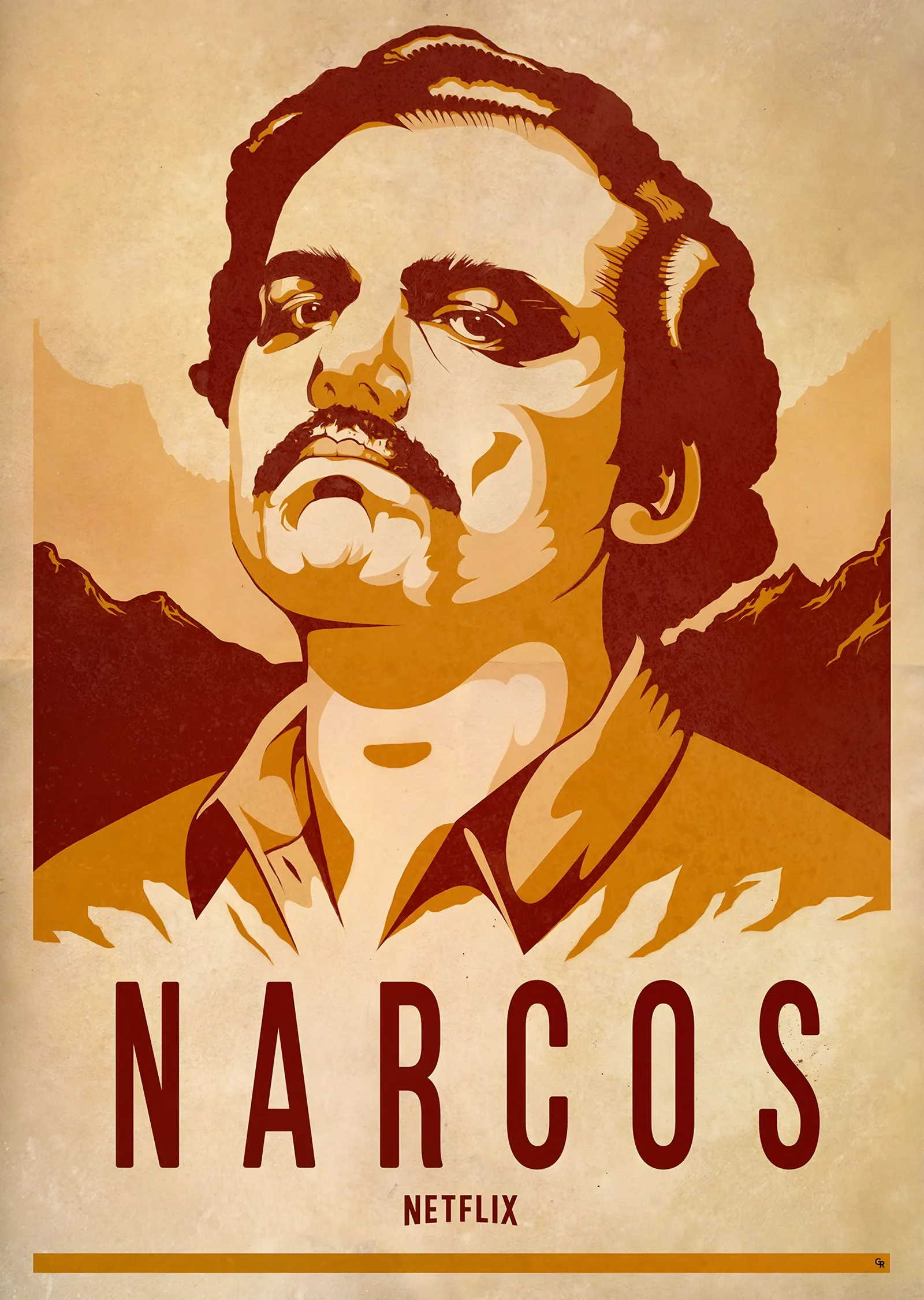 Narcos - Retro Afiş metal tablo