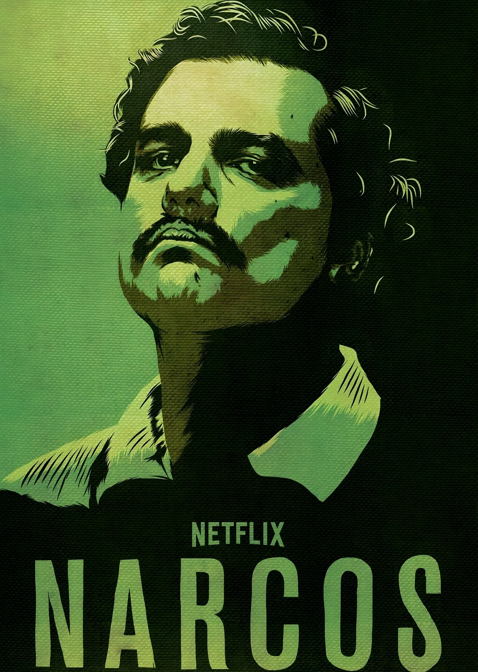 Narcos - Yeşil Duotone metal tablo