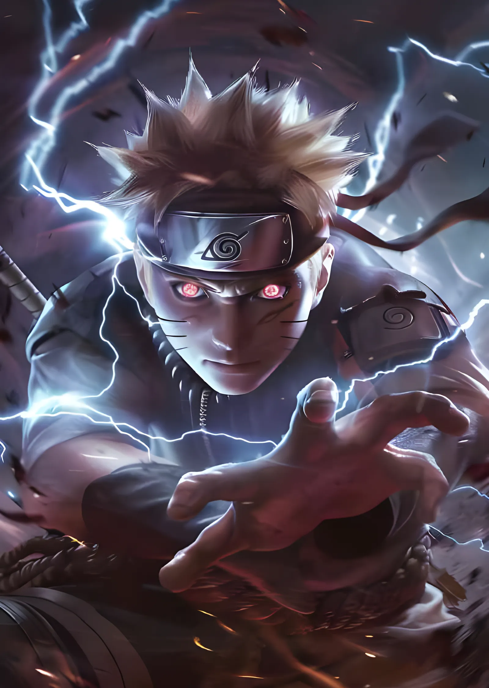 Naruto - Mavi Şimşekli Savaş Modu metal tablo