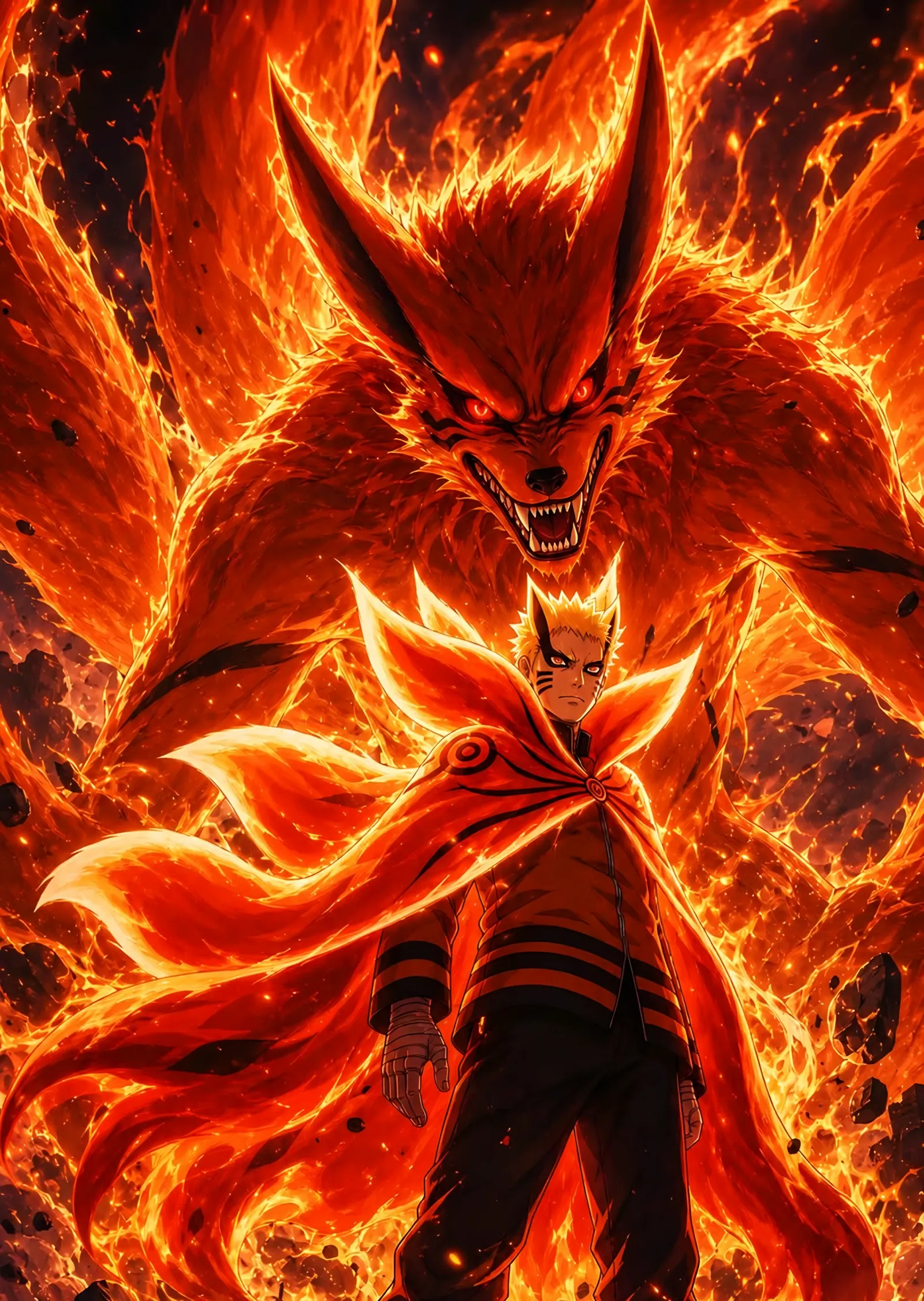 Naruto - Kurama Zırhı metal tablo