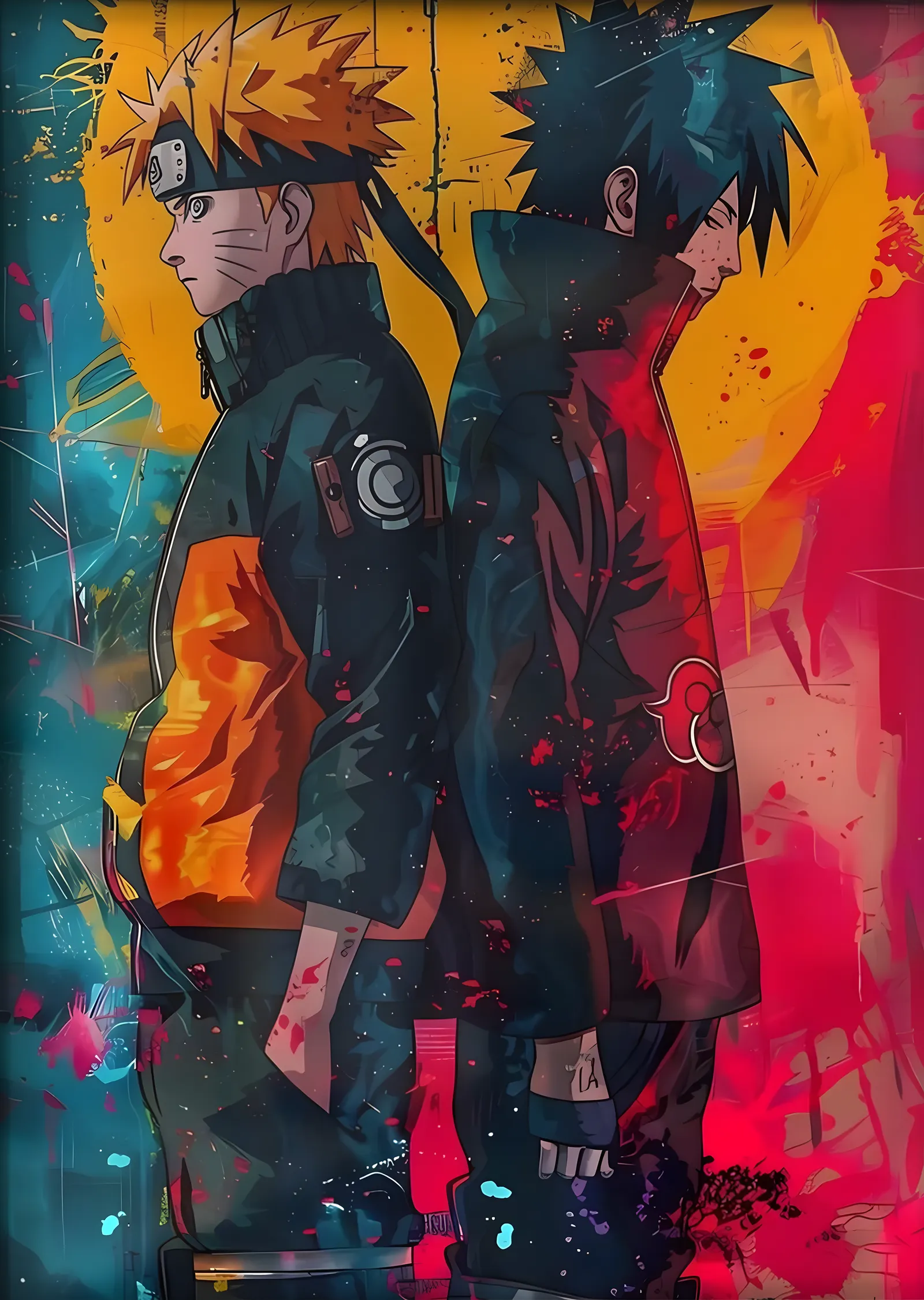 Naruto ve Sasuke metal tablo