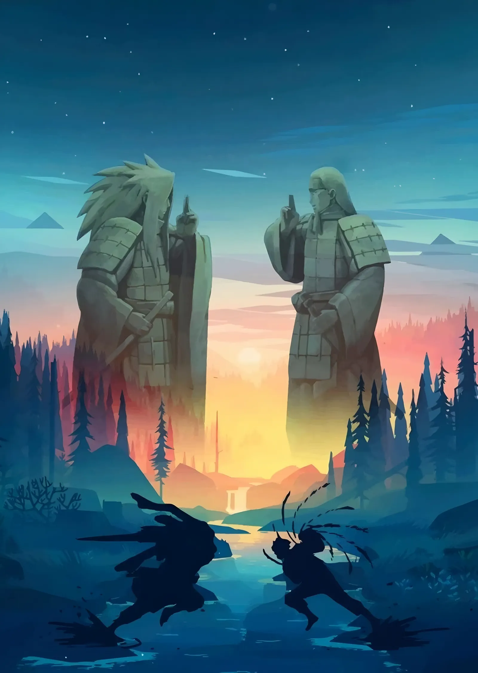 Naruto ve Sasuke - Valley of the End metal tablo