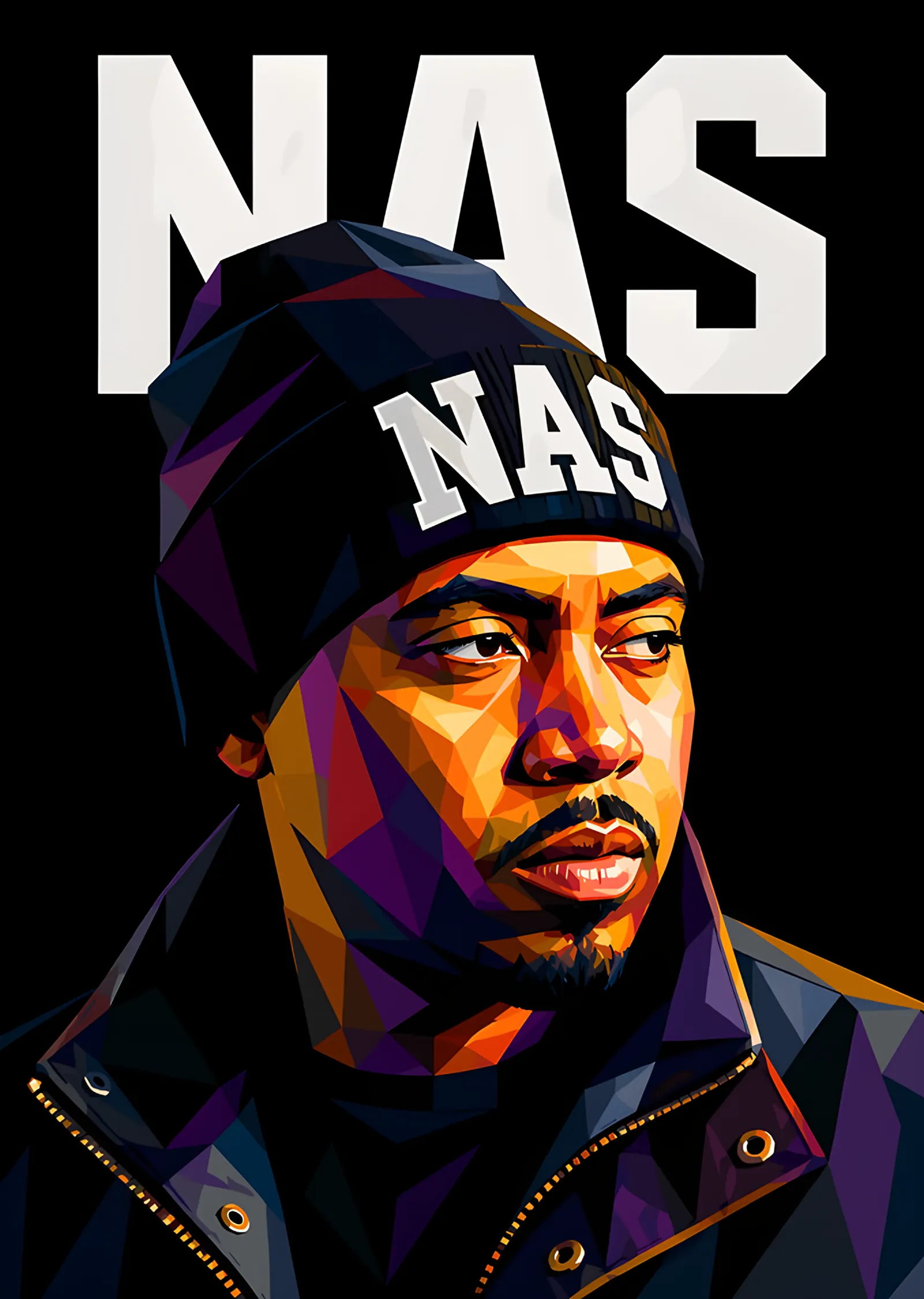 Nas - Geometrik Renk Portresi metal tablo