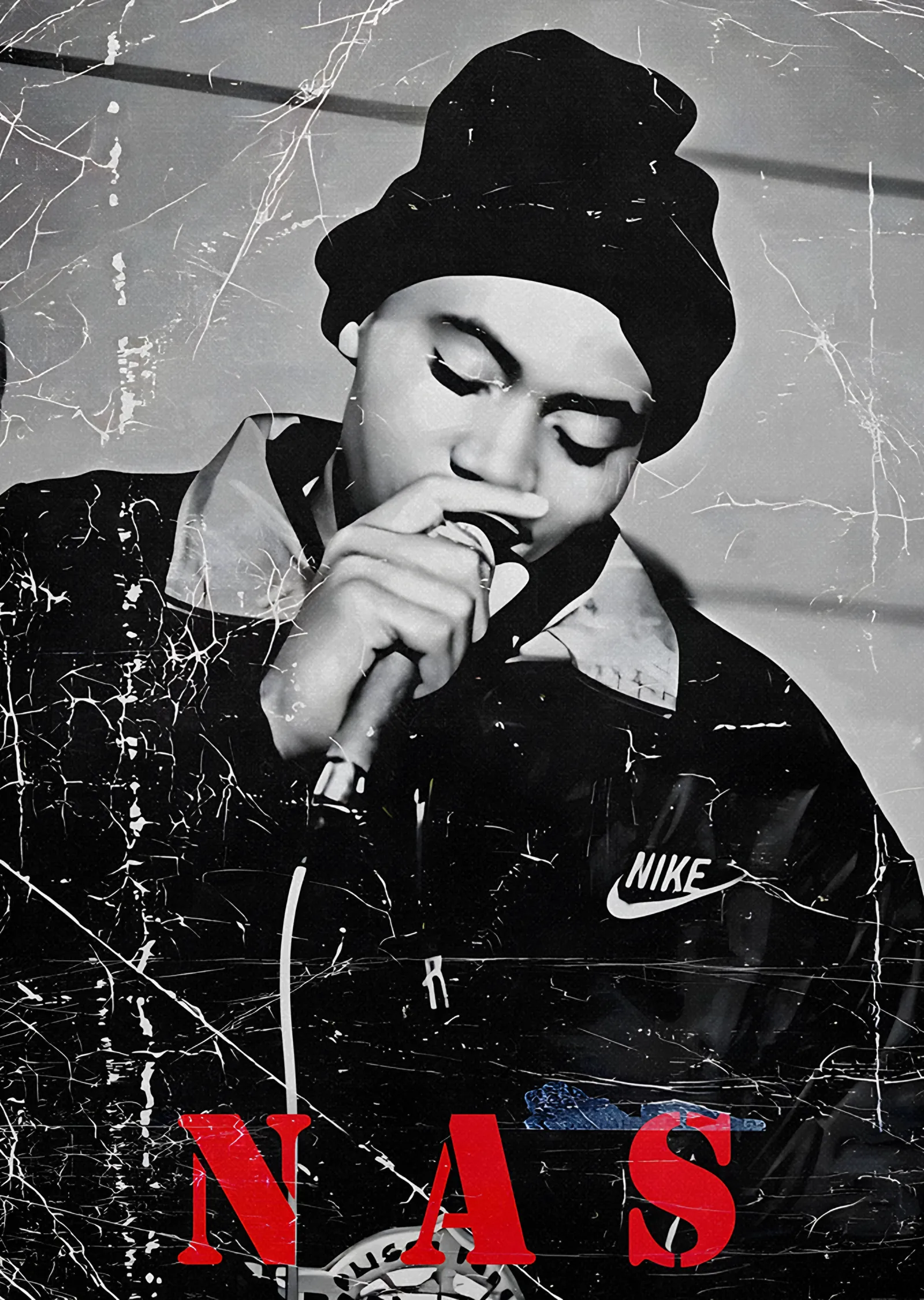 Nas - Mikrofon Başında metal tablo