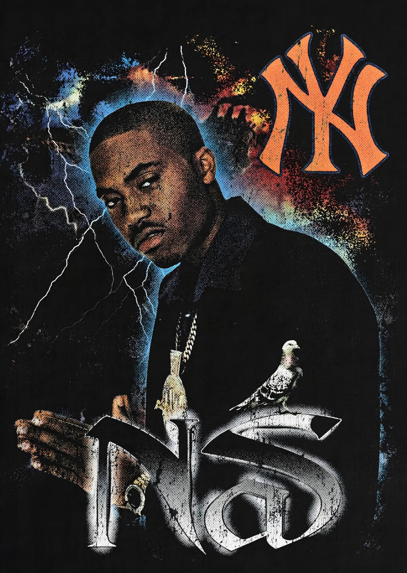 Nas - New York Afişi metal tablo
