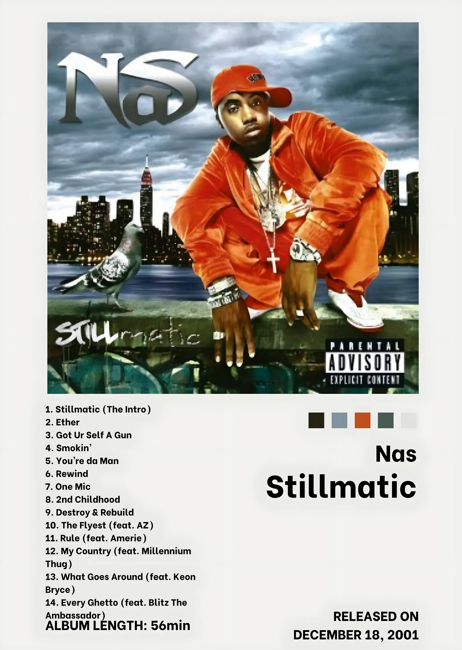 Nas - Stillmatic metal tablo