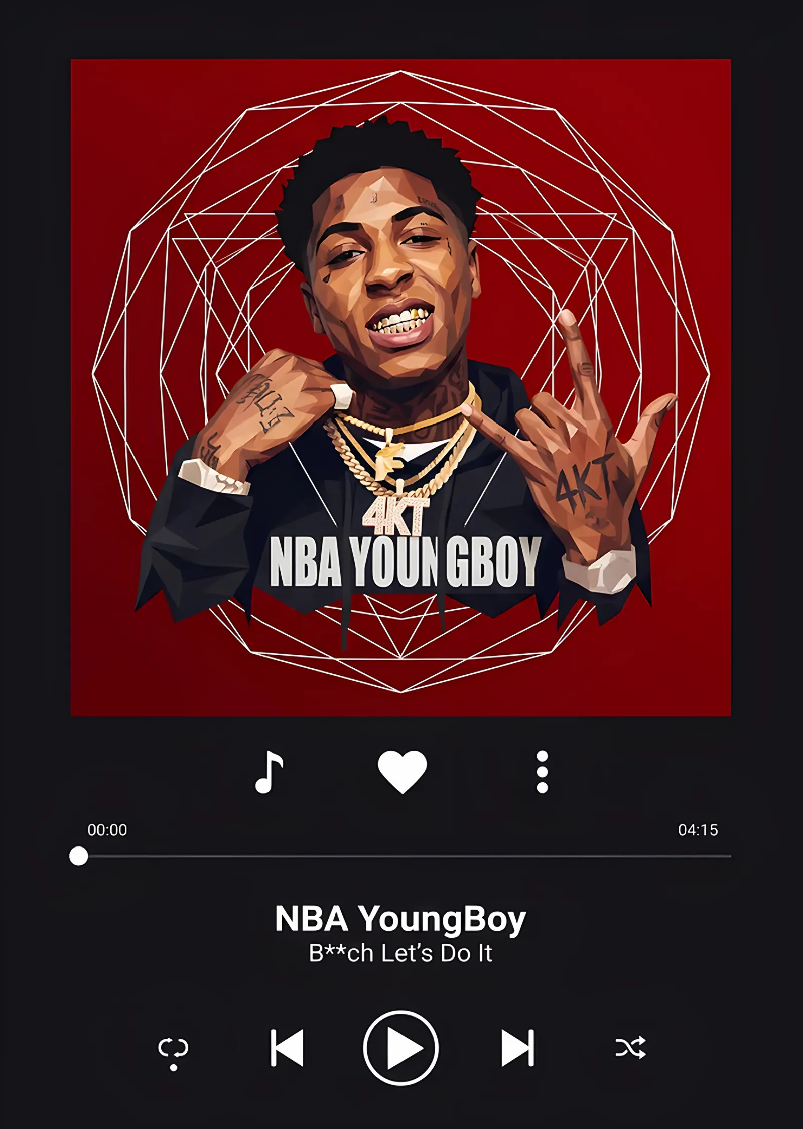 NBA YoungBoy - Müzik Çalar Arayüzü metal tablo
