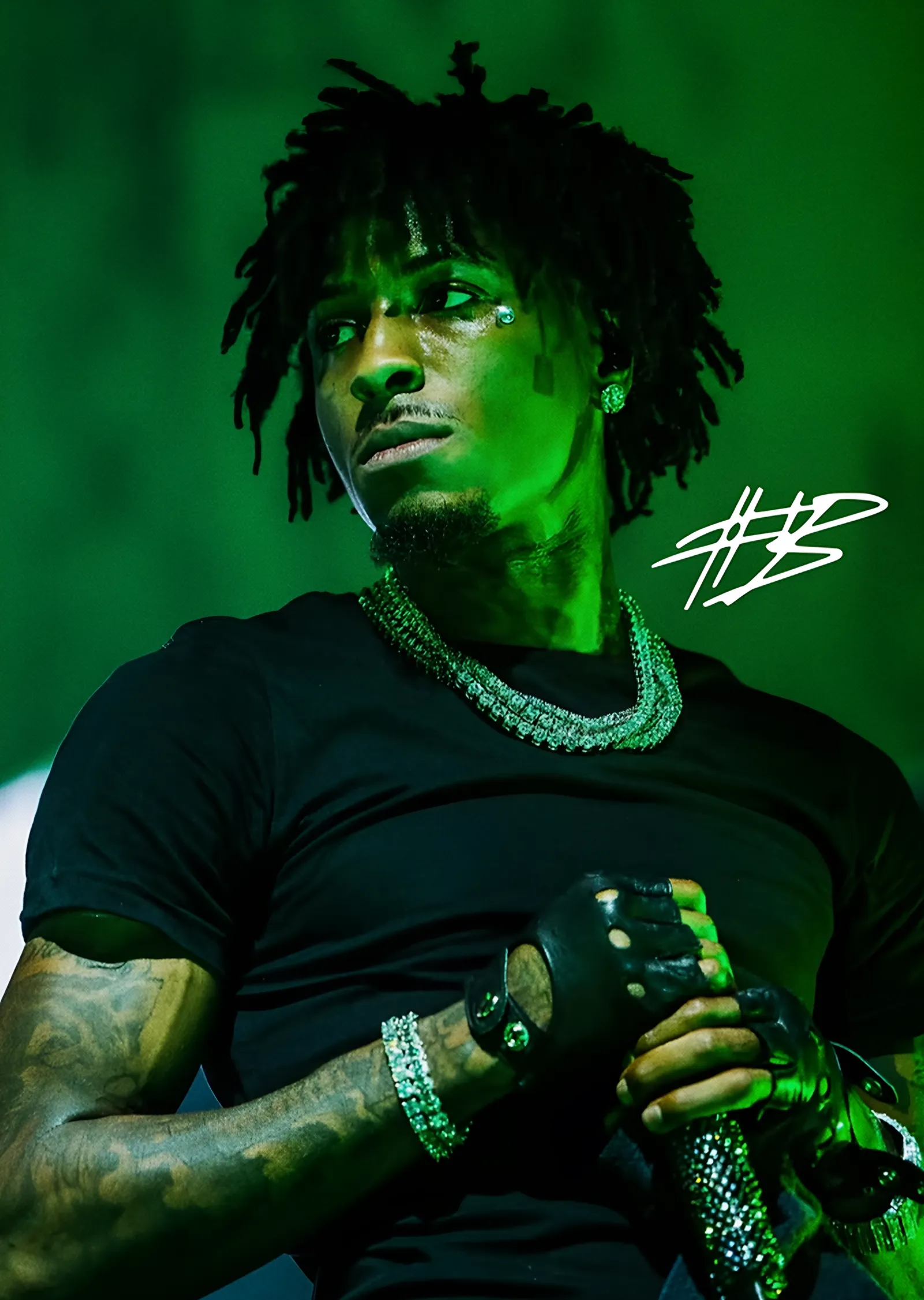 NBA YoungBoy - Yeşil Sahne Işığı metal tablo