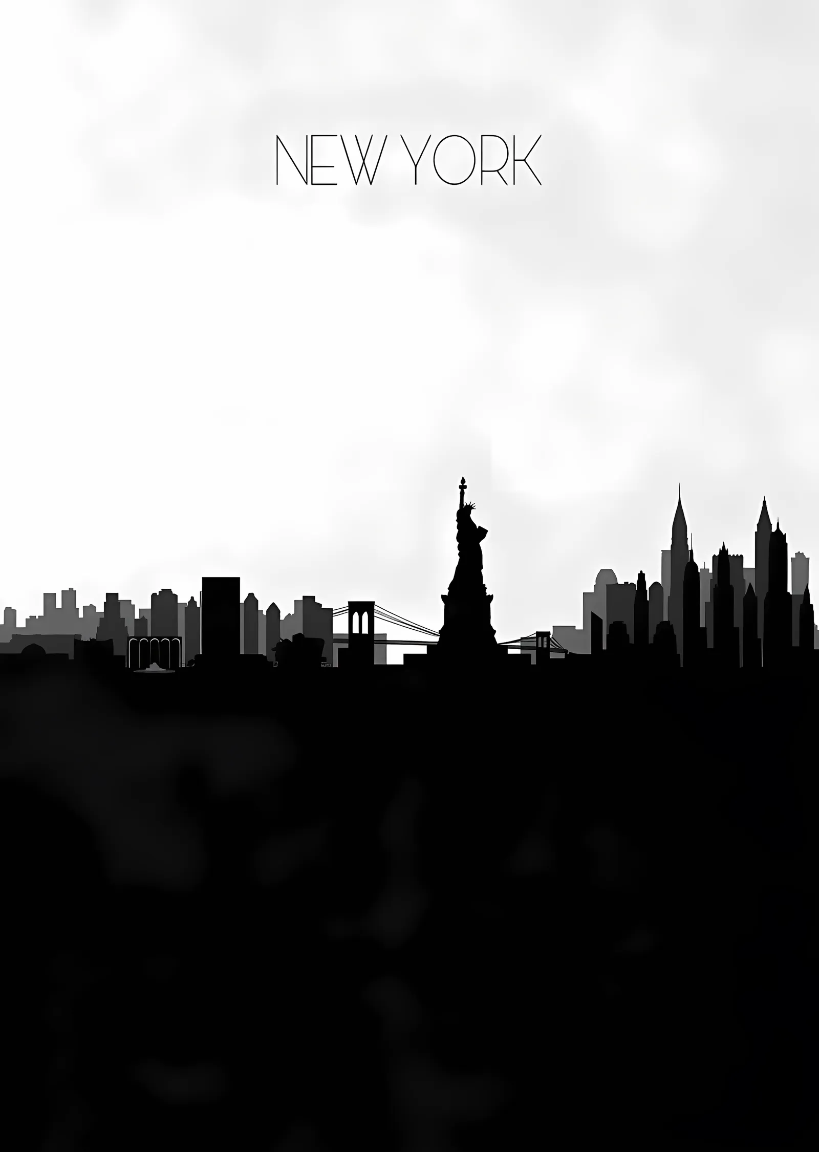 New York Silueti II metal tablo