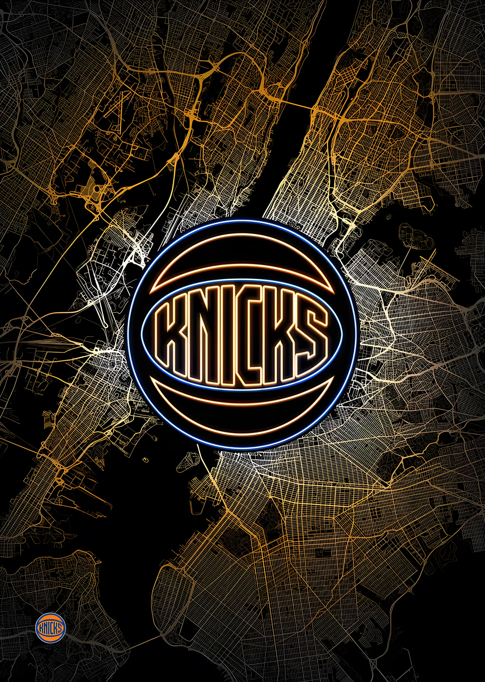 New York Knicks - Şehir Haritası metal tablo