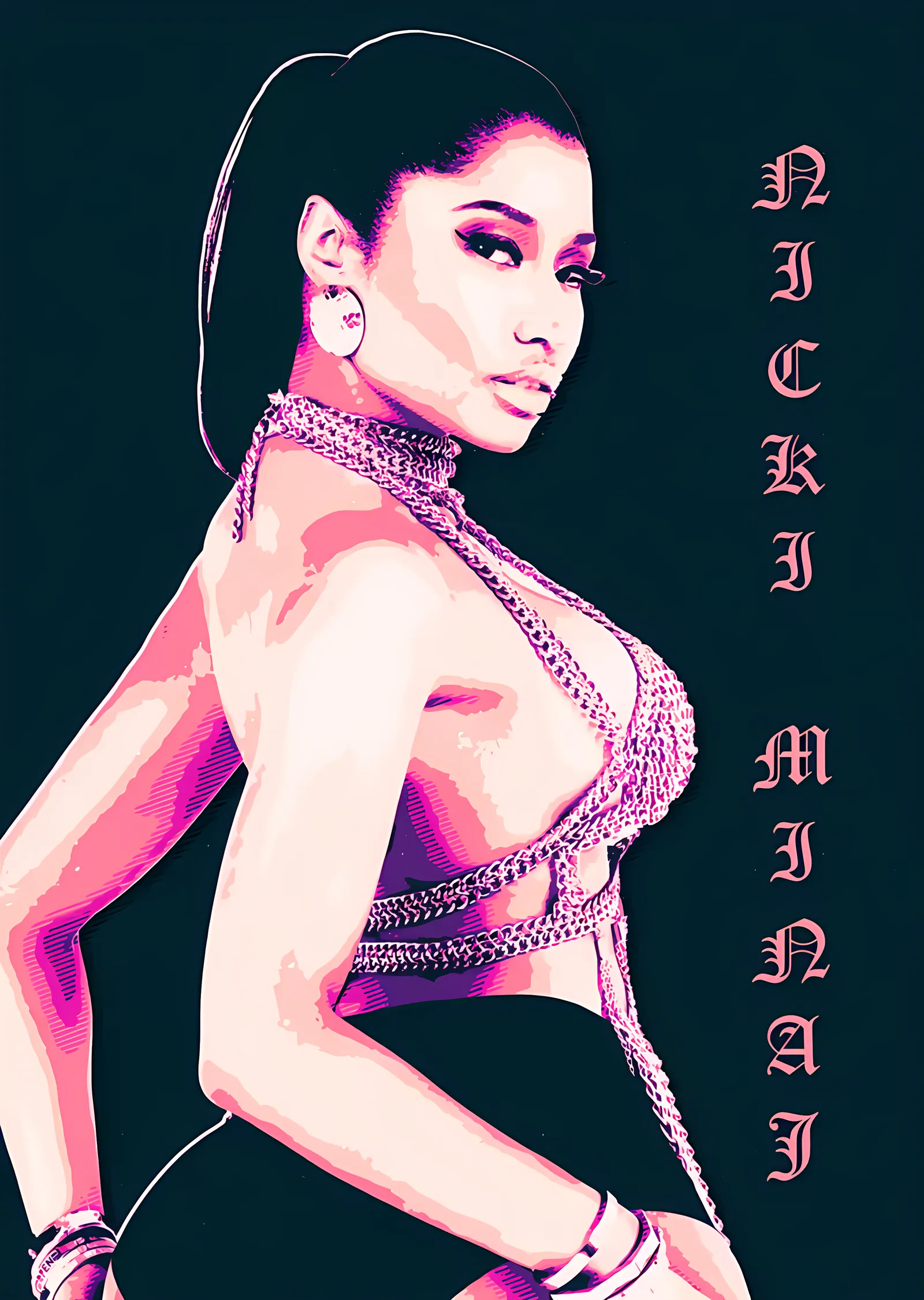 Nicki Minaj: Gotik Dikey İsim metal tablo