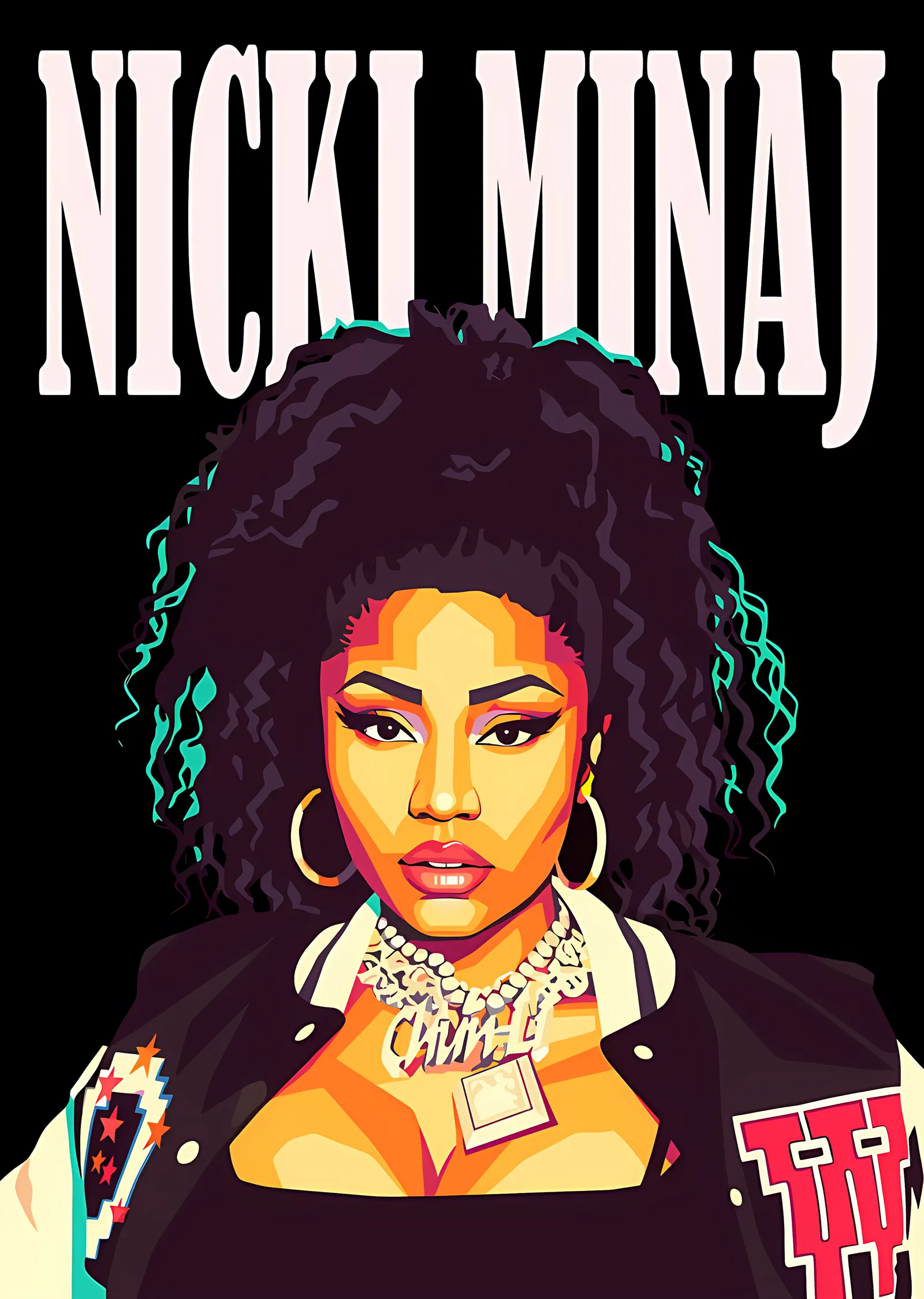 Nicki Minaj: Mor Bukleli Vektör metal tablo