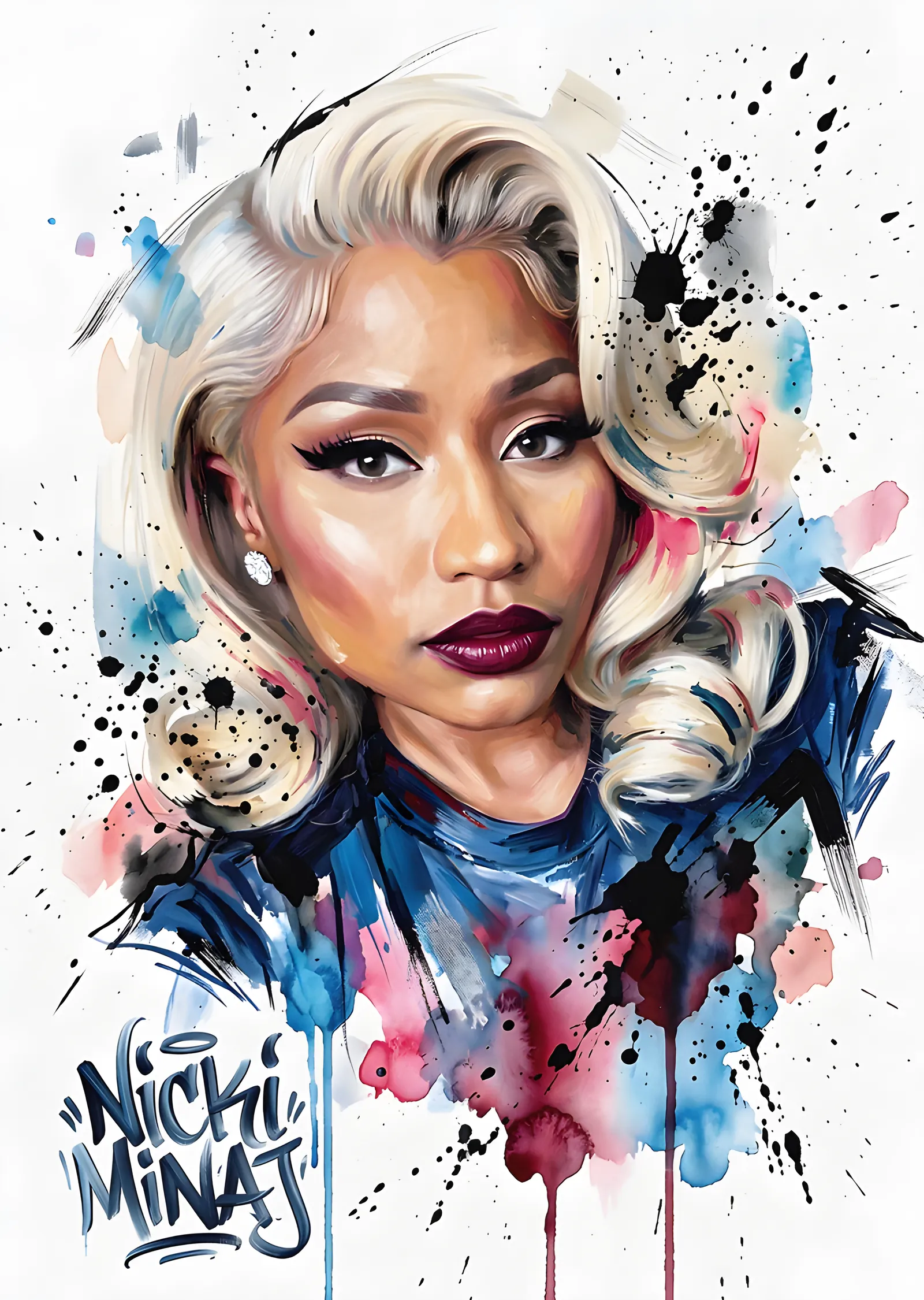 Nicki Minaj: Suluboya Sıçraması metal tablo