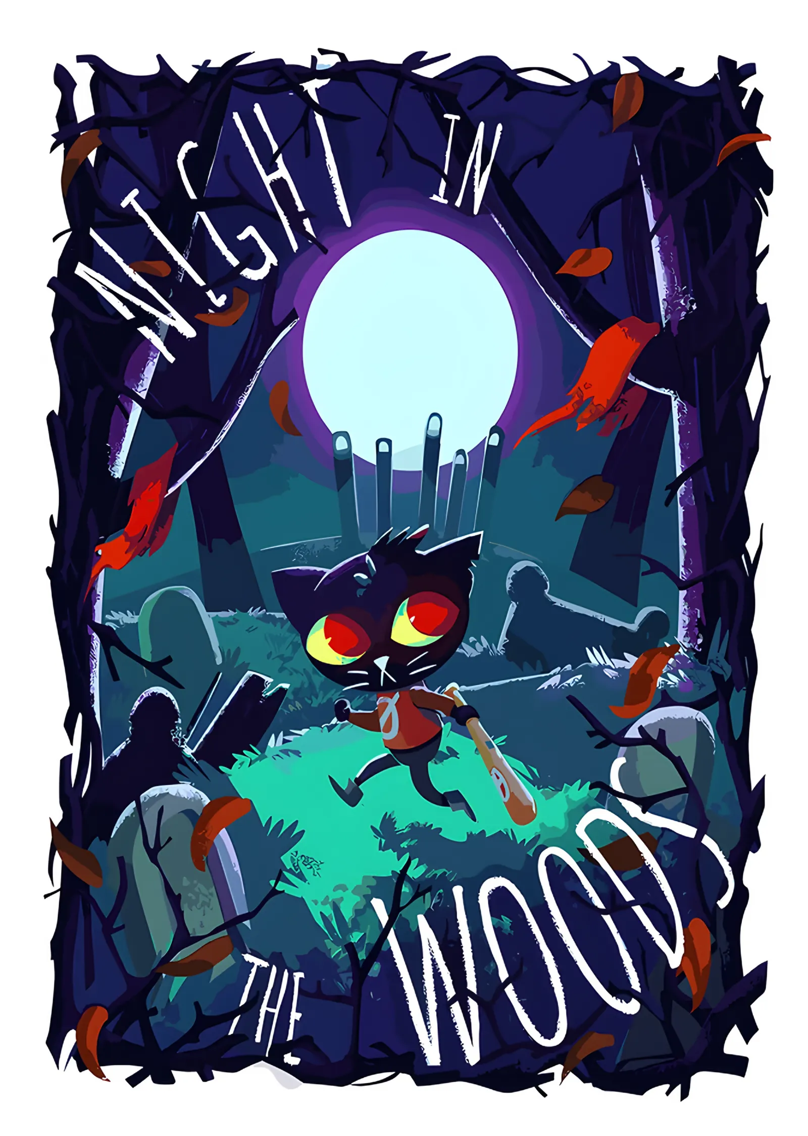 Night in the Woods: Ay Işığında Mae metal tablo