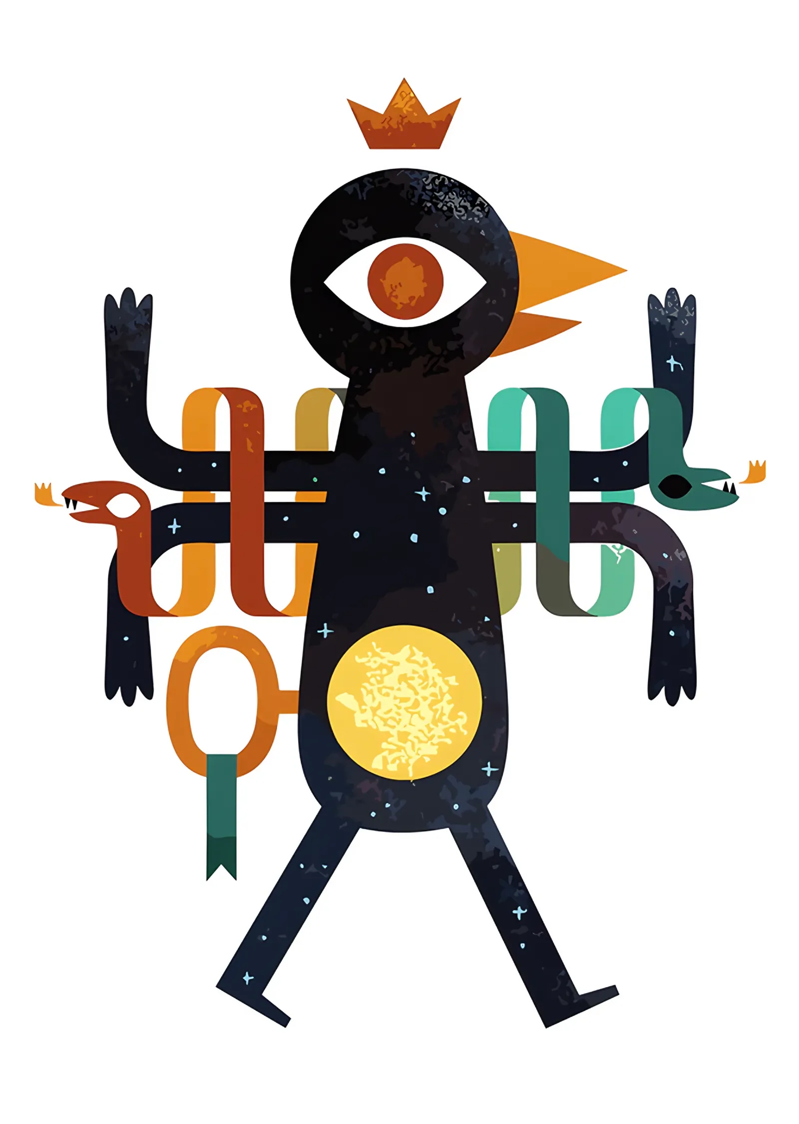 Night in the Woods: Taçlı Tek Göz Figürü metal tablo