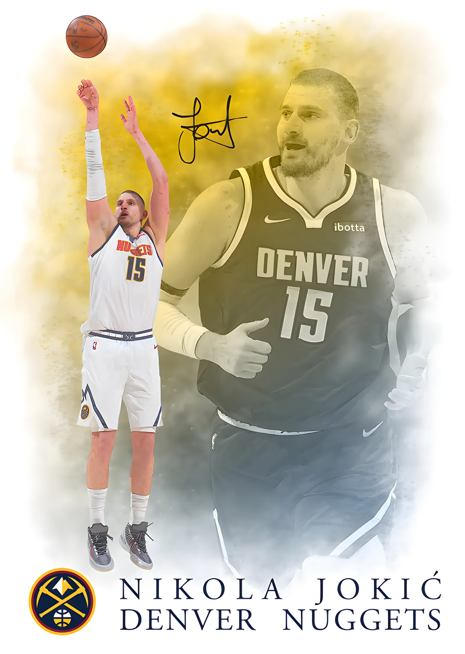 Nikola Jokić - Denver Nuggets metal tablo