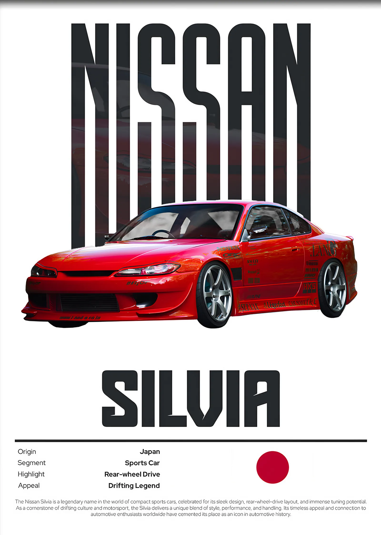 Nissan Silvia Künye metal tablo