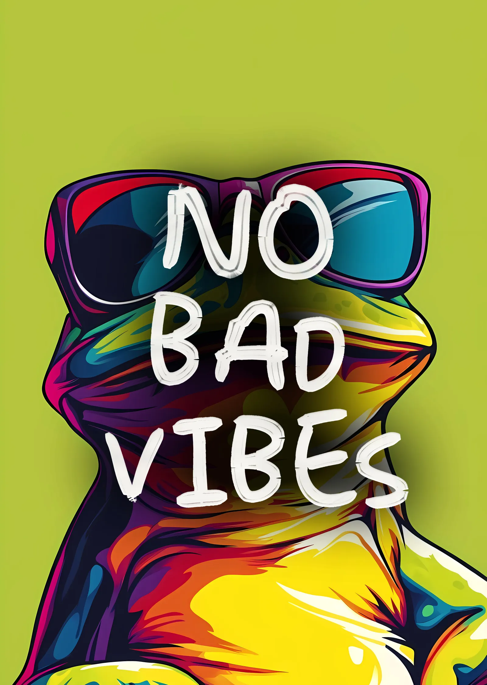 No Bad Vibes metal tablo