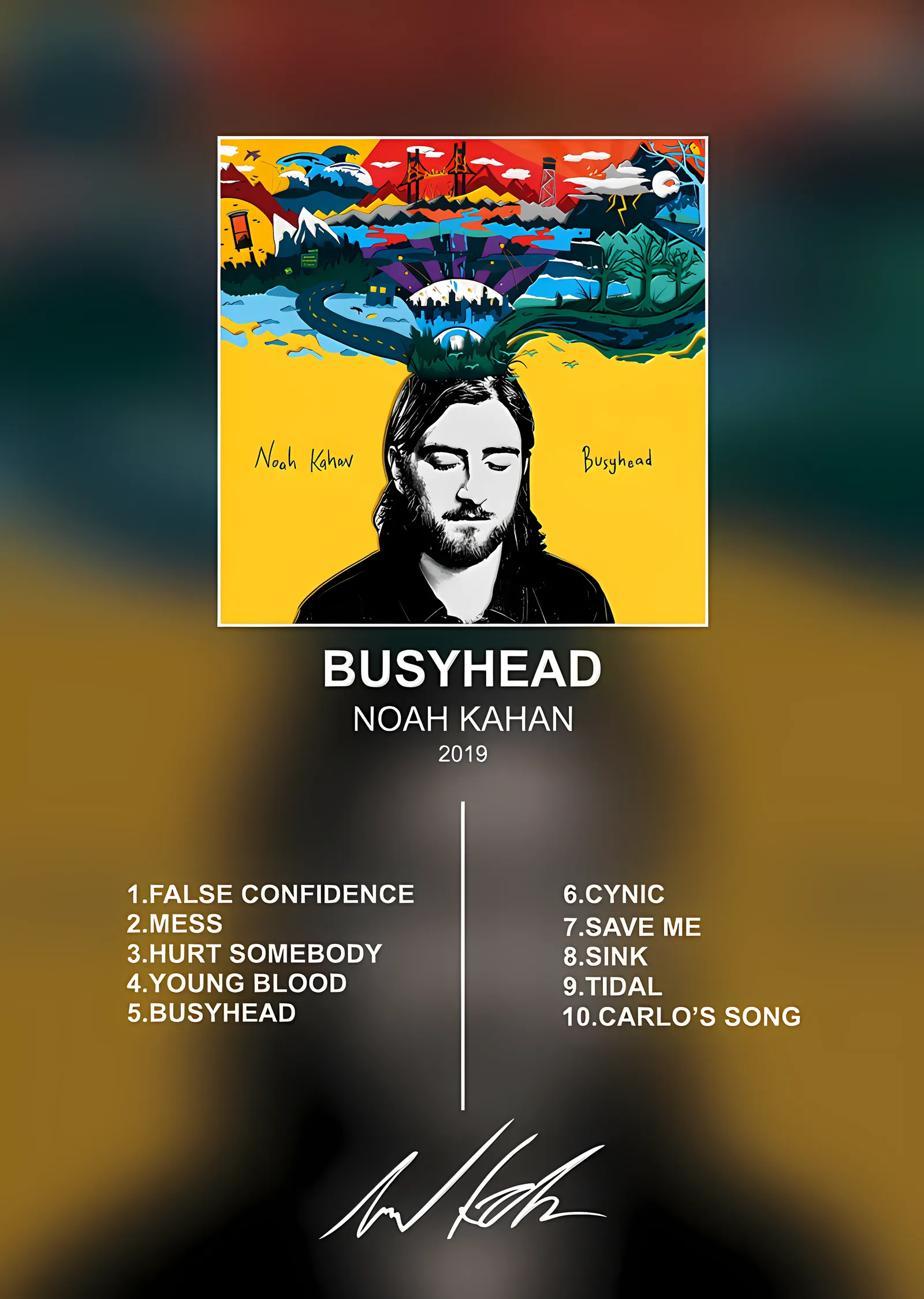 Noah Kahan: Busyhead metal tablo