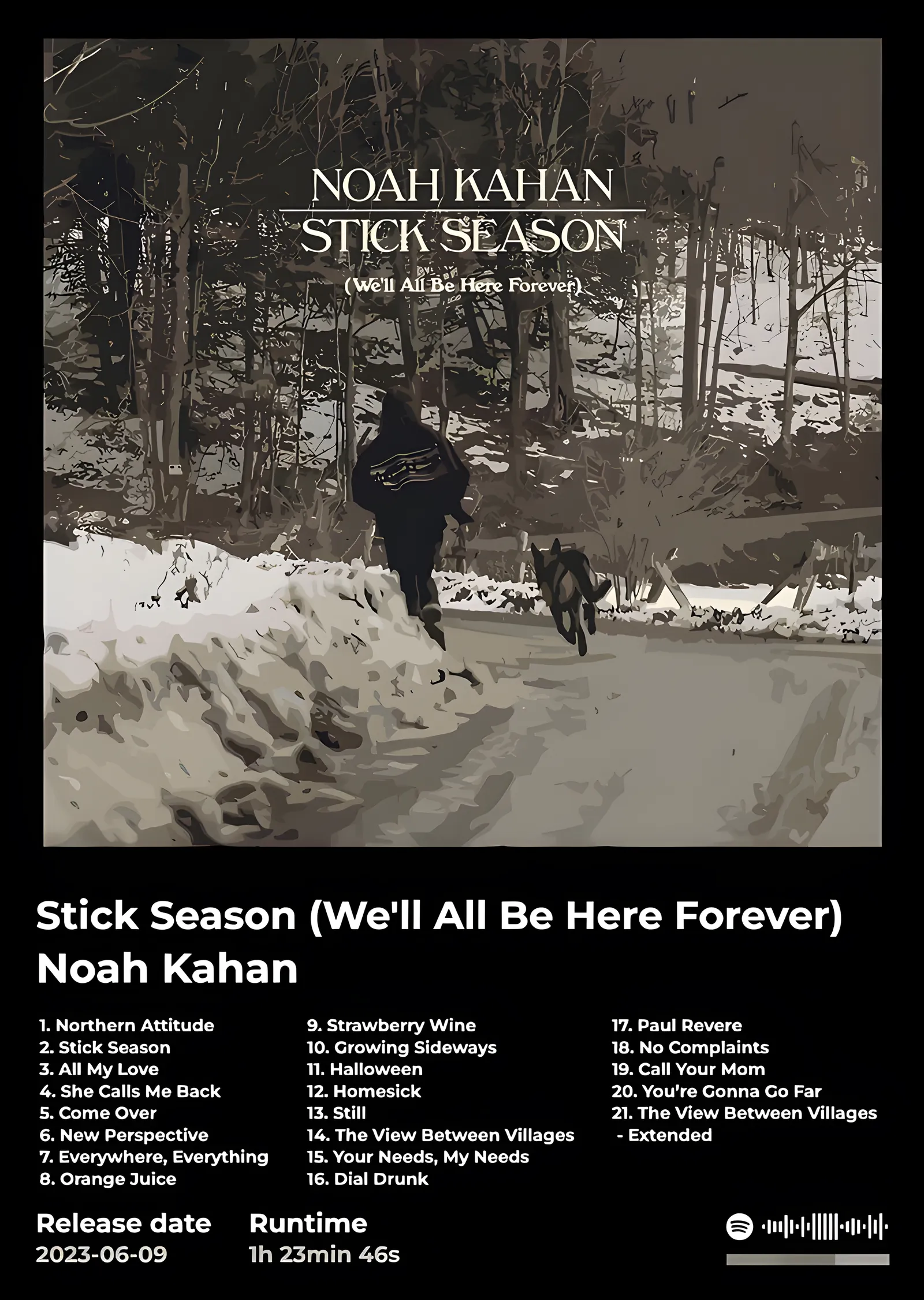 Noah Kahan: Stick Season metal tablo