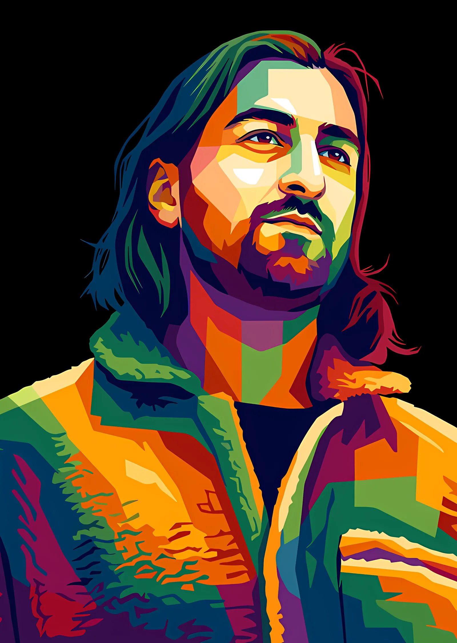 Noah Kahan: WPAP Renk Portresi metal tablo