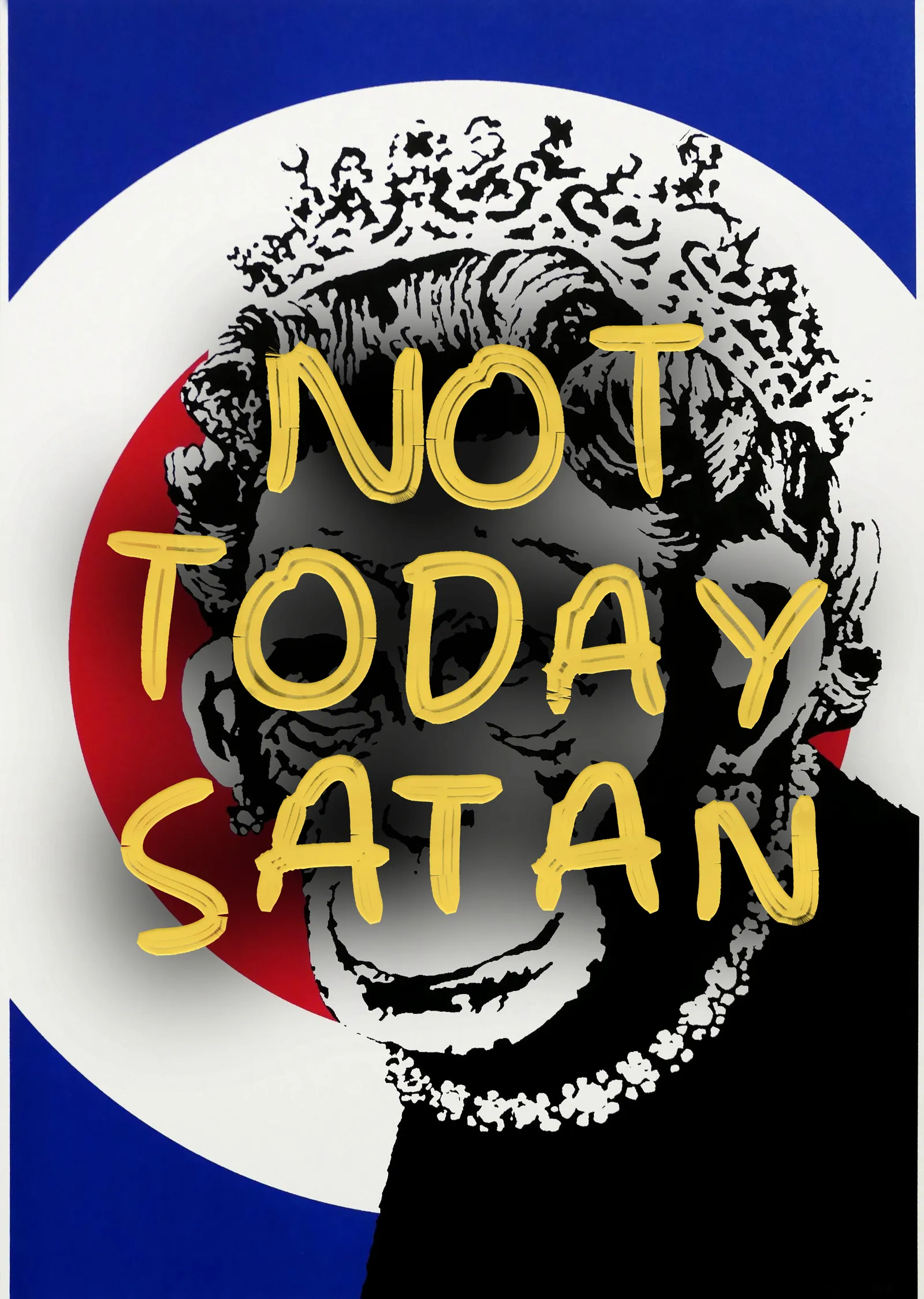 Not Today Satan metal tablo