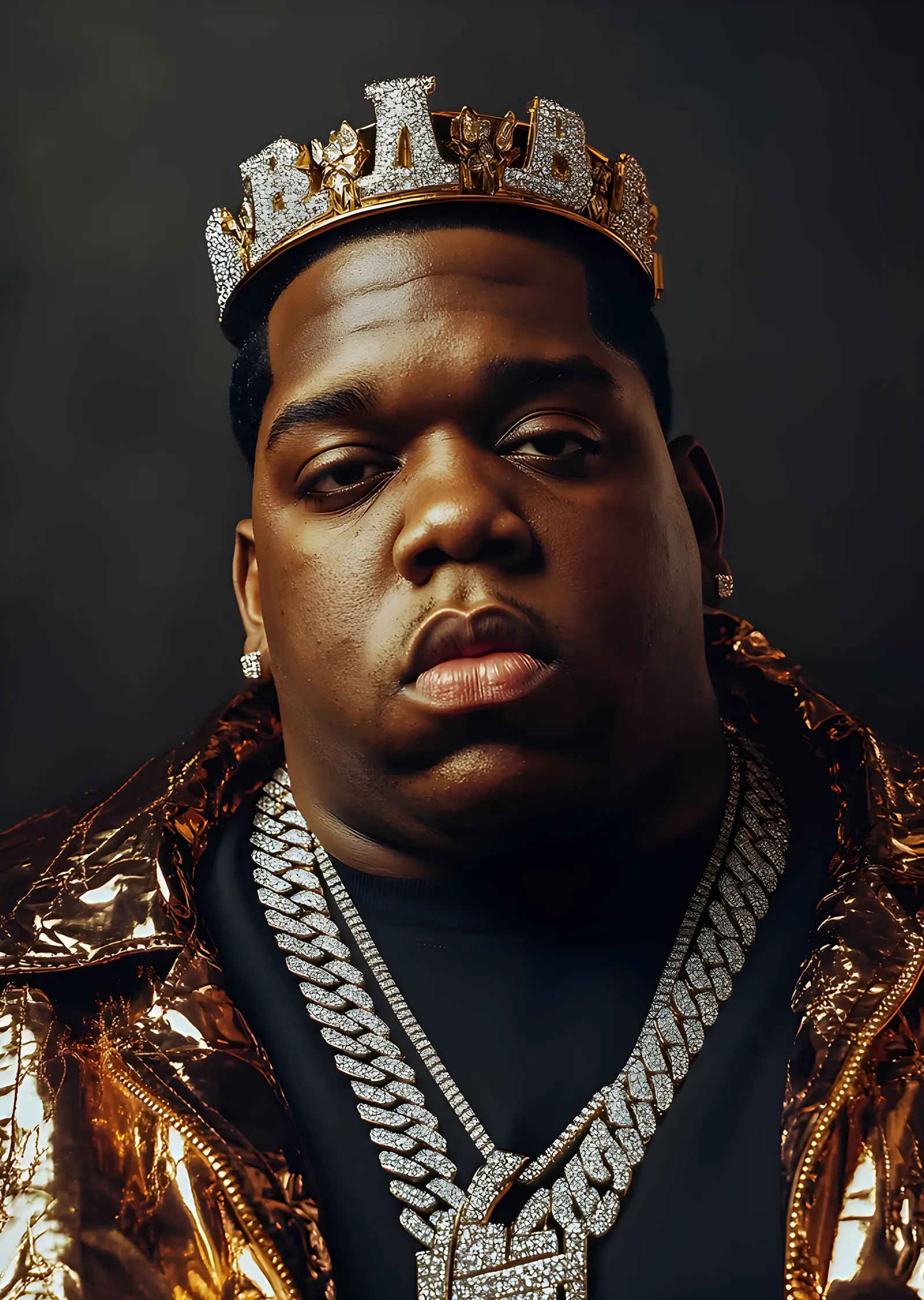 Notorious B.I.G.: Altın Taç ve Zincirler metal tablo