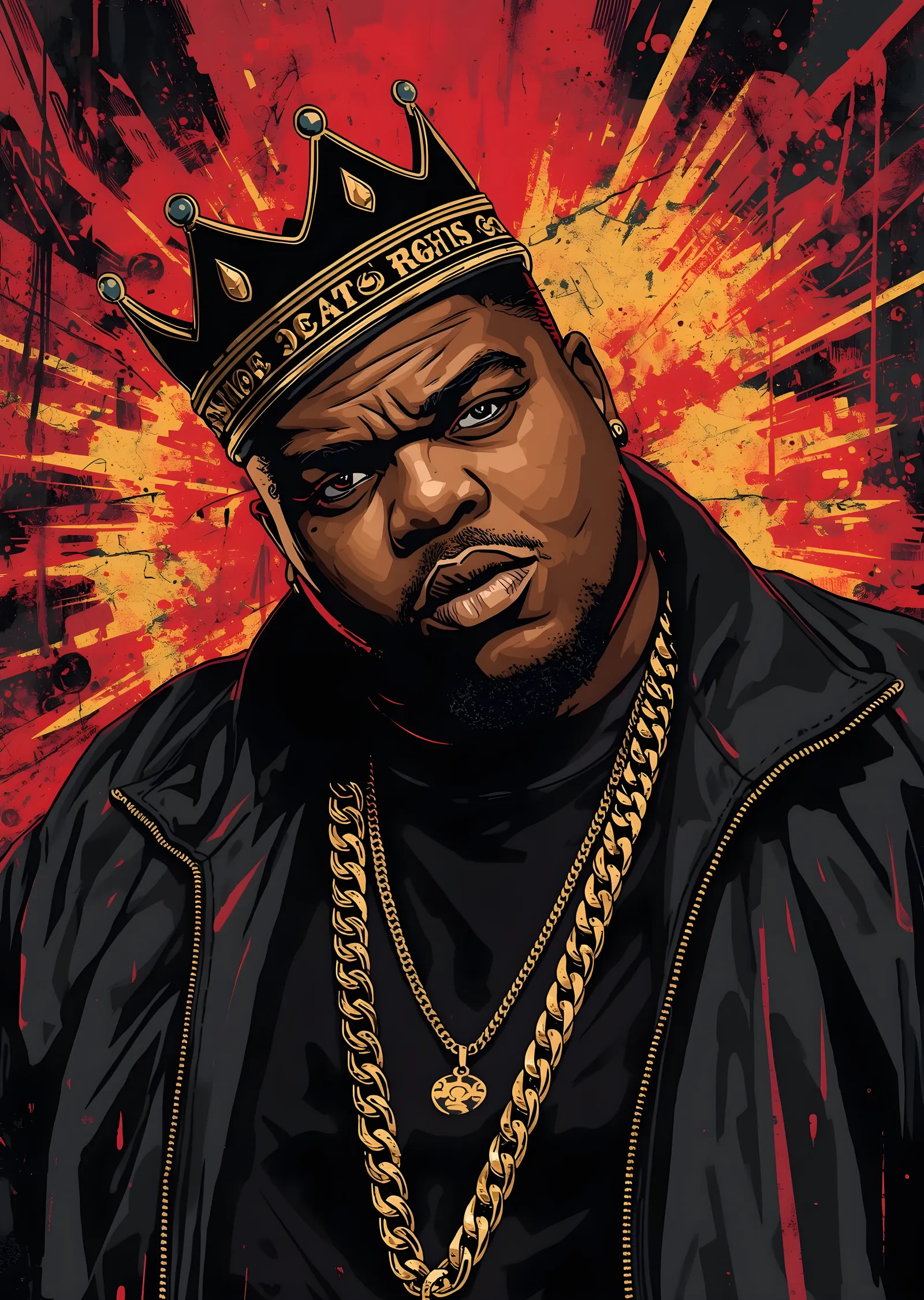 Notorious B.I.G.: Kırmızı Patlama Taç metal tablo