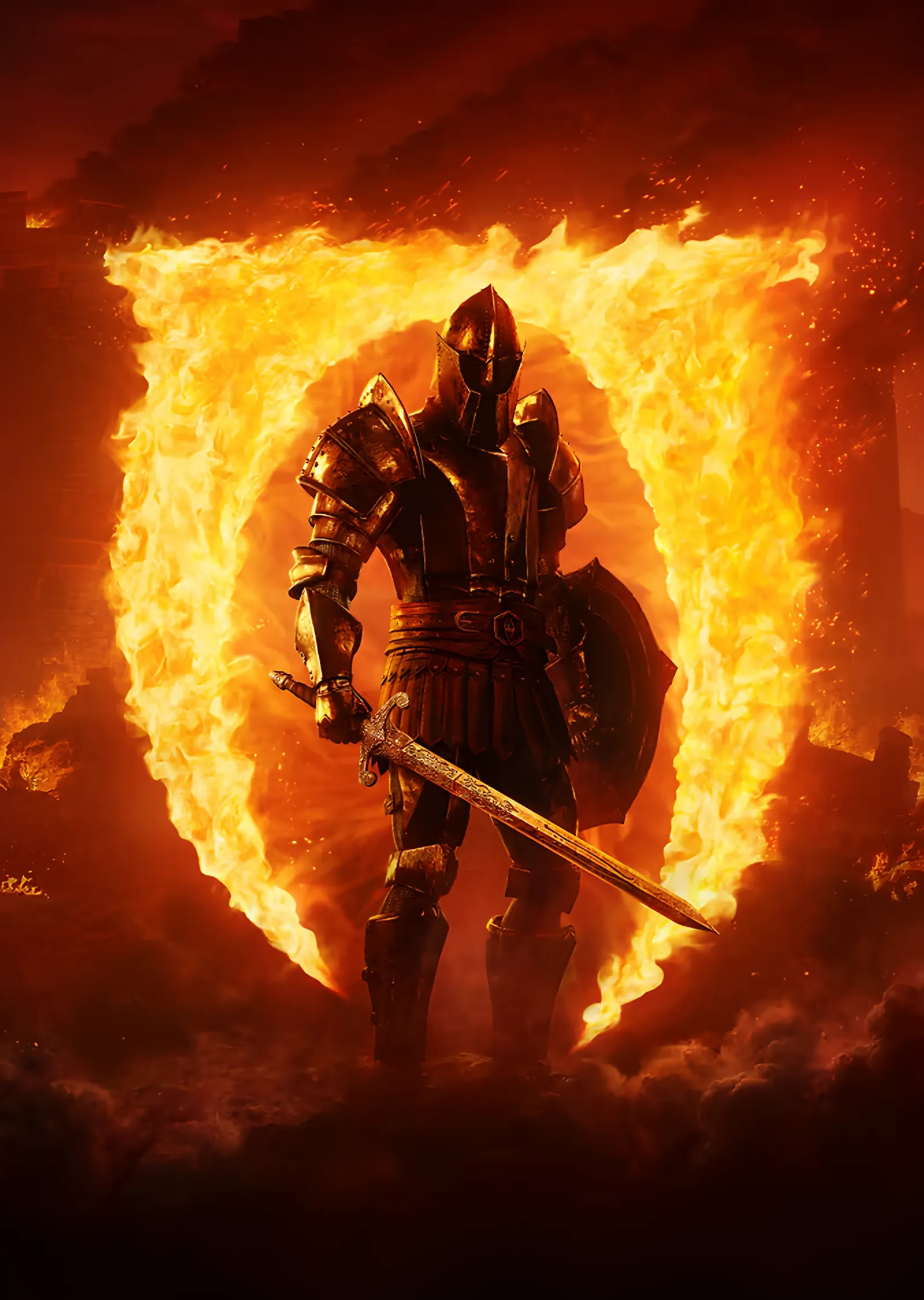 Oblivion Alev Halkası metal tablo