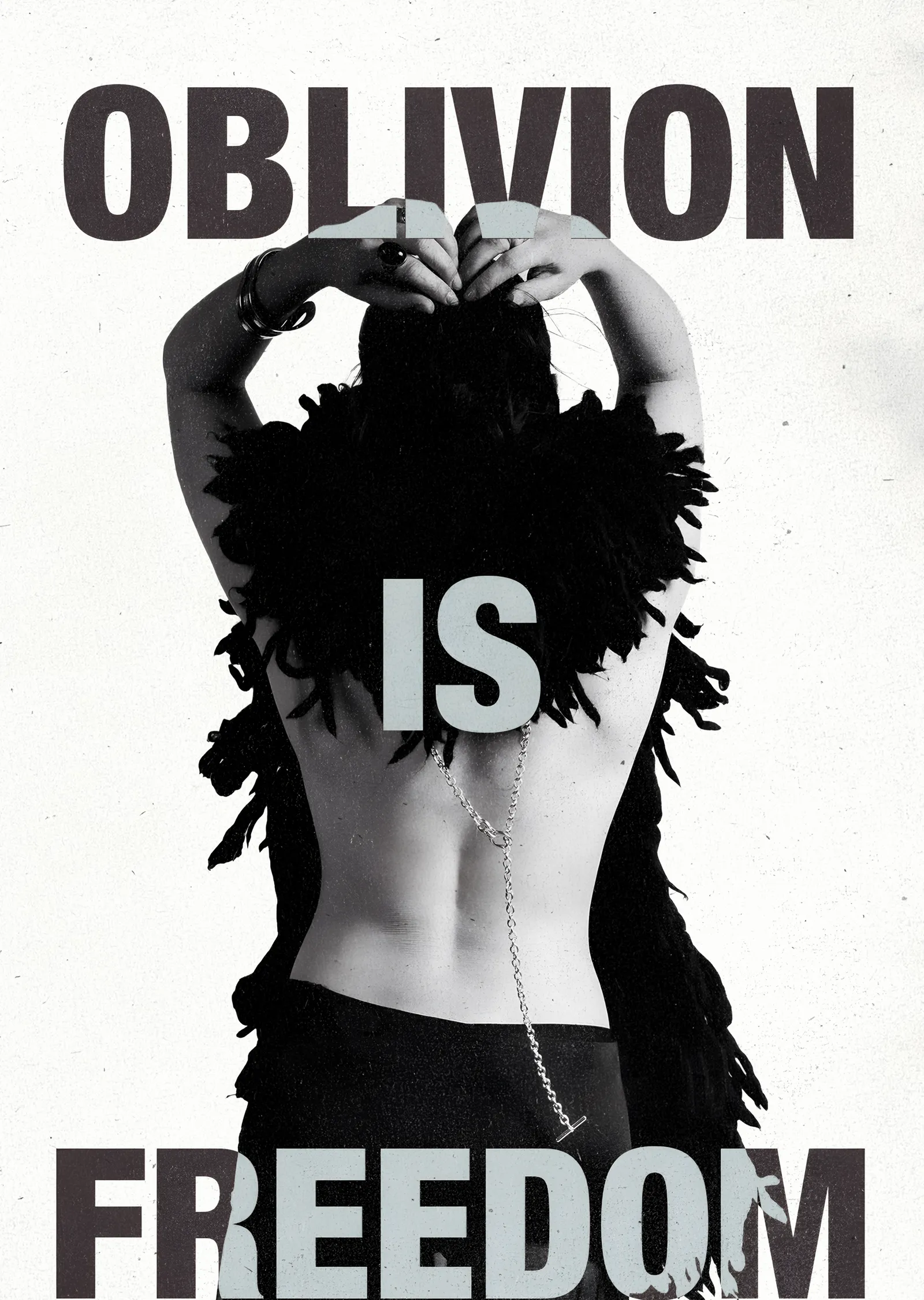 Oblivion Is Freedom: Siyah Beyaz Sırt metal tablo