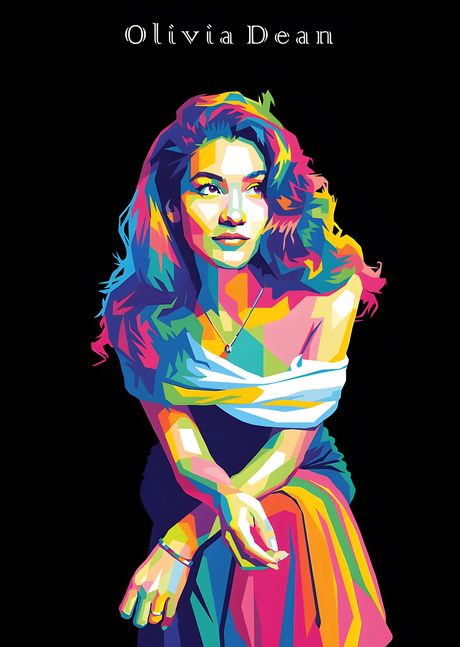 Olivia Dean - Pop Art Renkler metal tablo