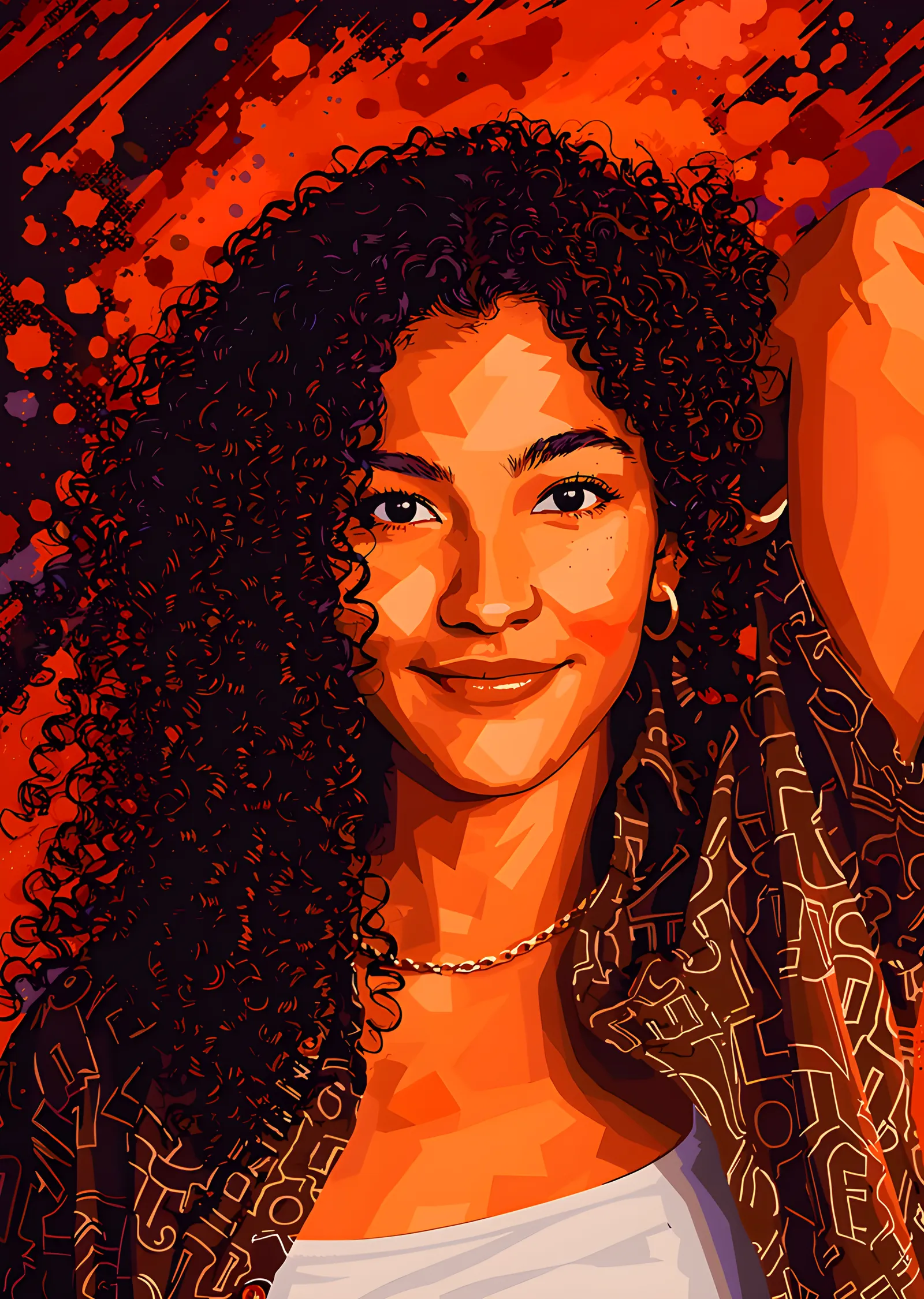 Olivia Dean - Turuncu Pop Art metal tablo