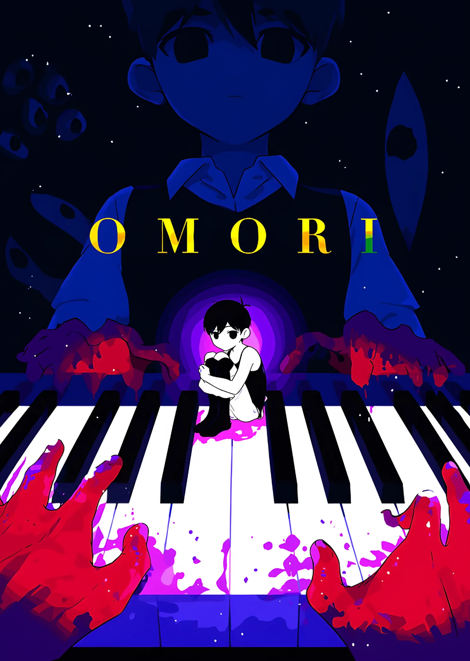 Omori: Piyano Tuşlarında Oturan Çocuk metal tablo