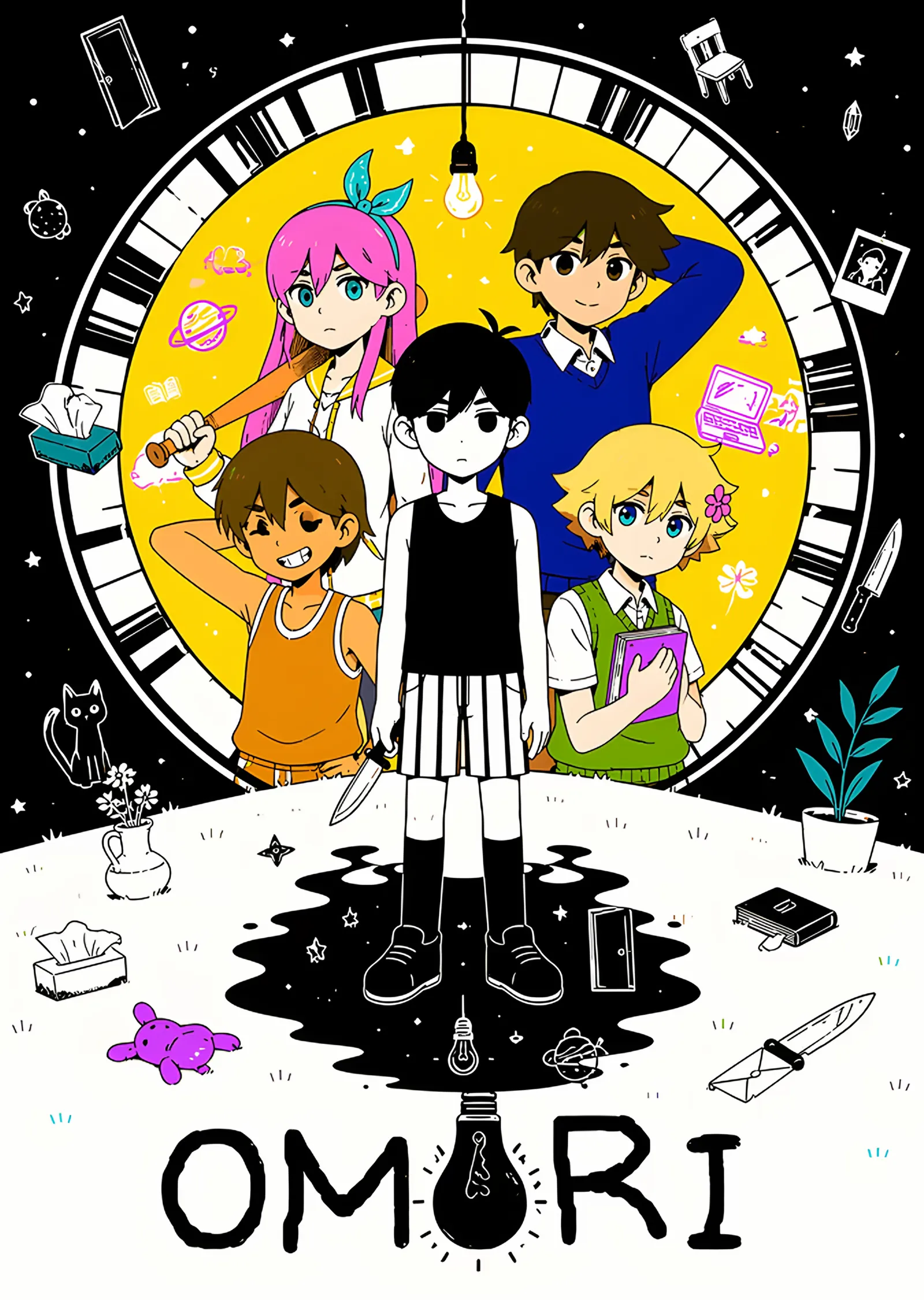 Omori: Saat Zemininde Arkadaş Grubu metal tablo