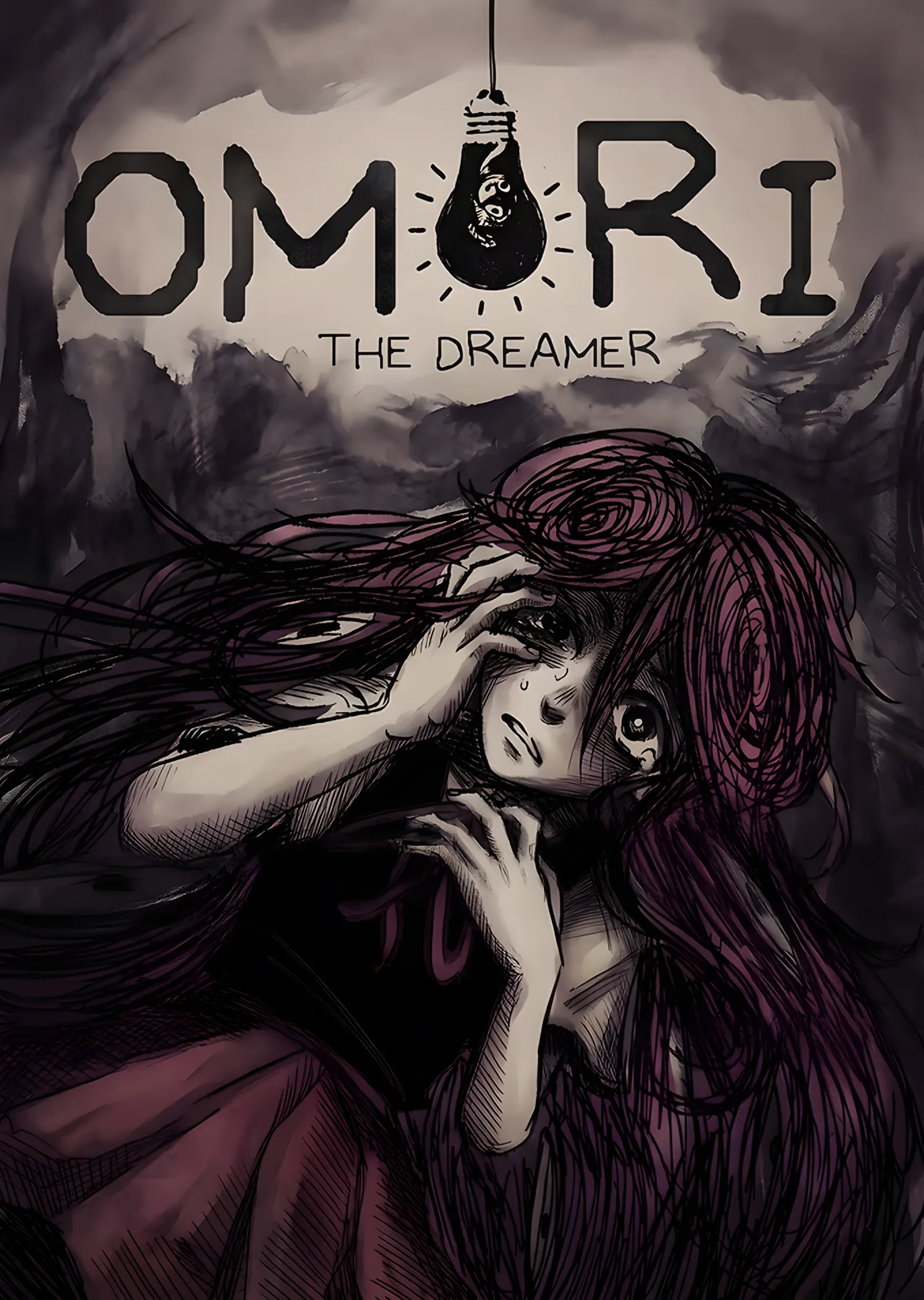 Omori The Dreamer: Ampulün Altında Uyuyan Kız metal tablo