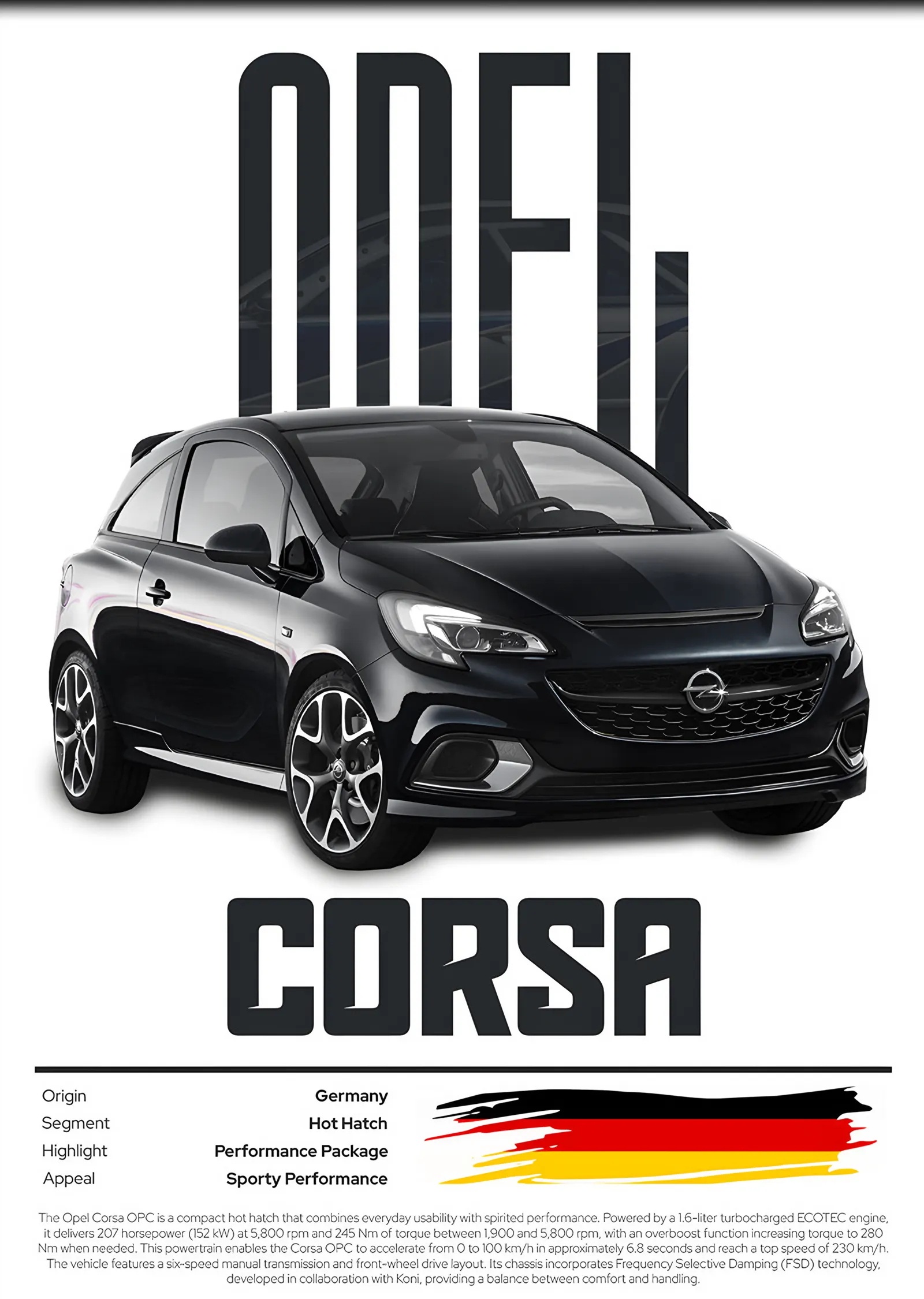 Opel Corsa Künye metal tablo