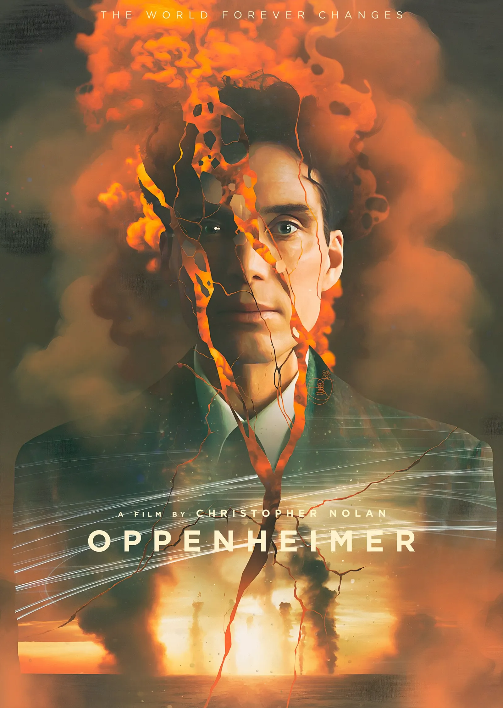 Oppenheimer - Alevli Portre metal tablo