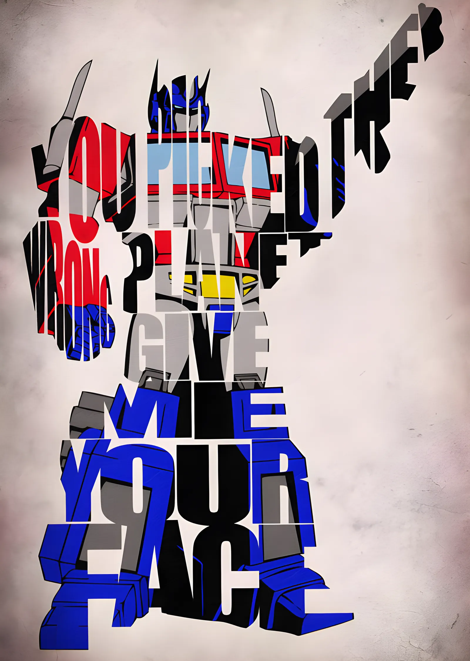 Optimus Prime - Tipografi metal tablo