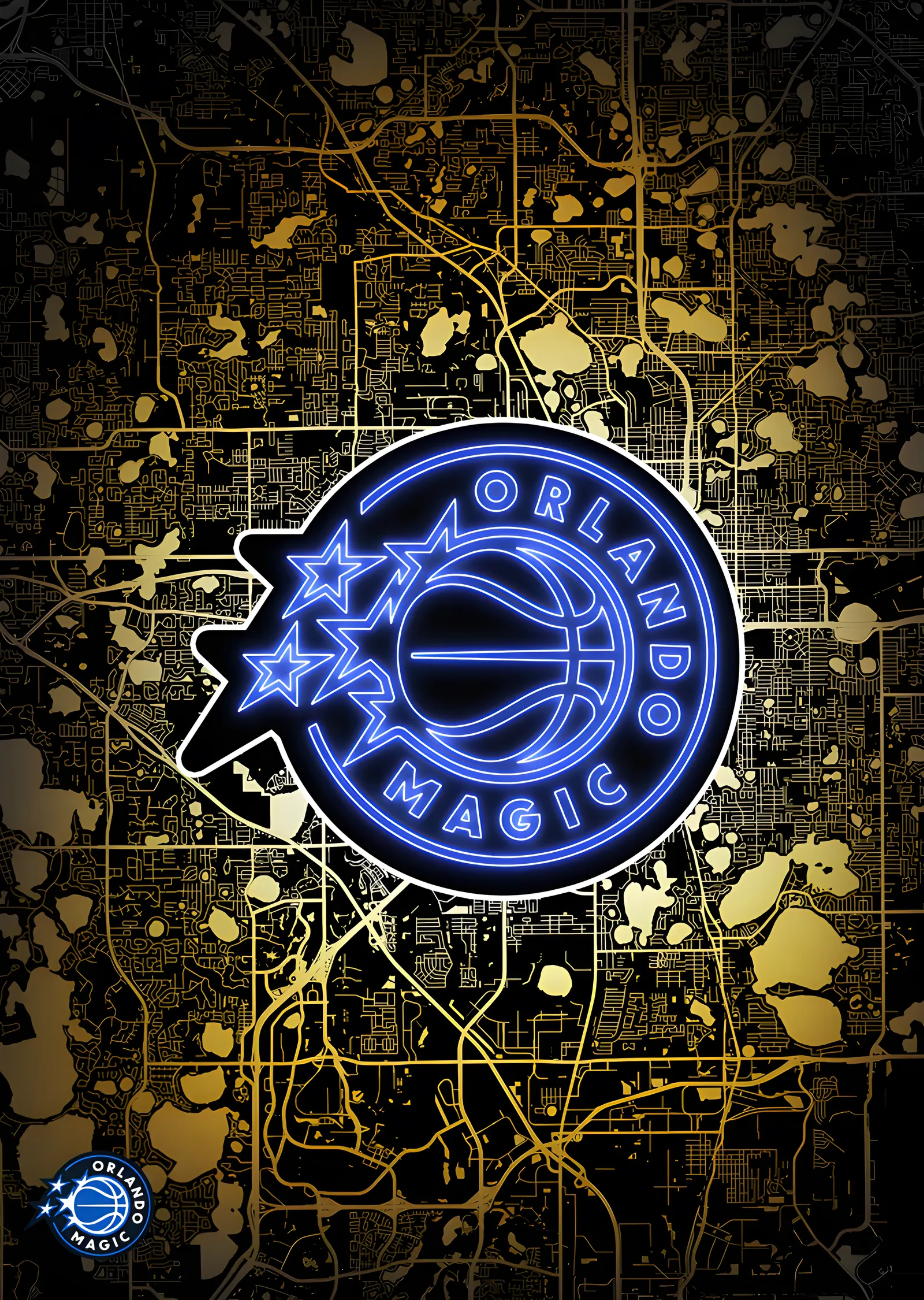 Orlando Magic - Şehir Haritası metal tablo